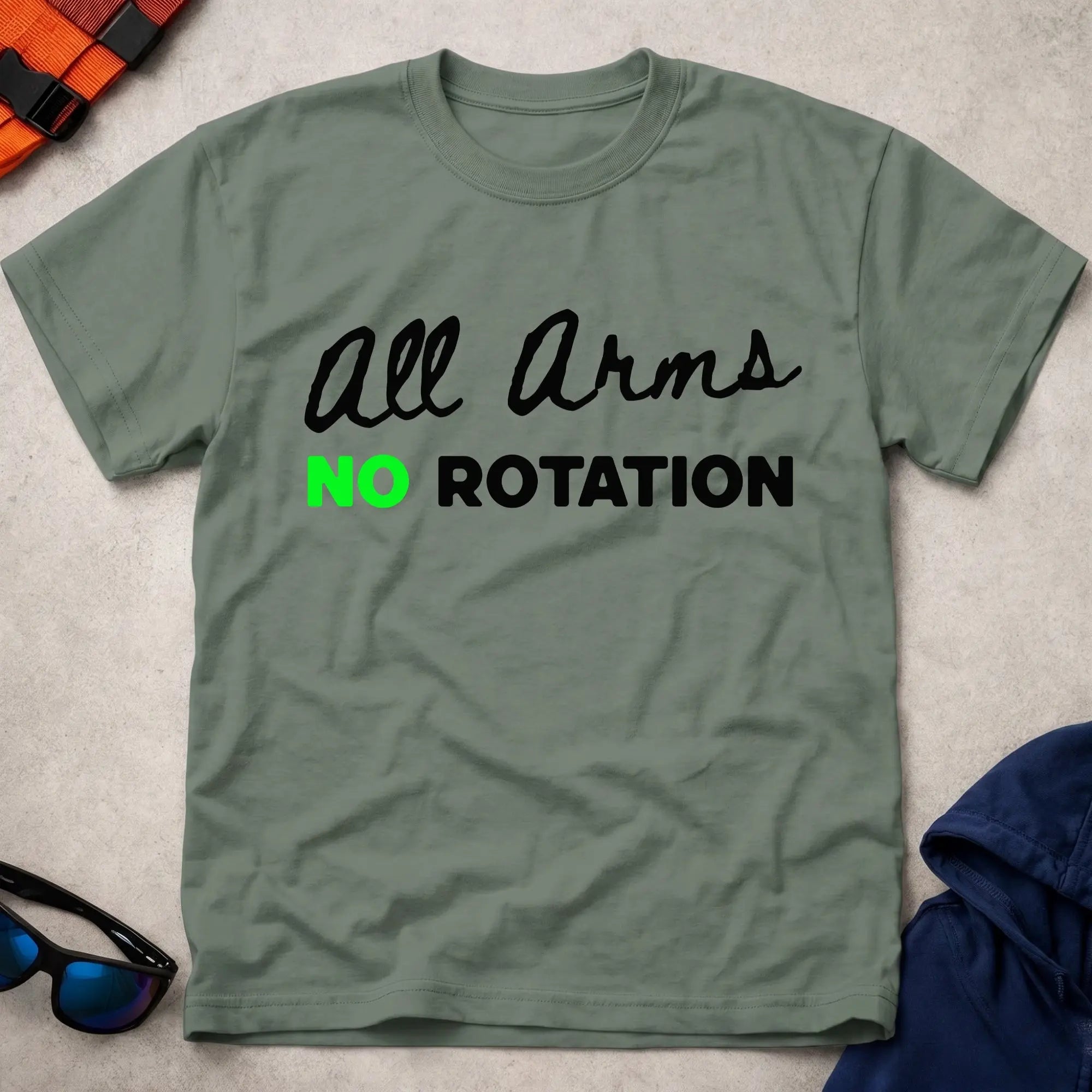 Military Green No Rotation tee — funny paddling technique gift — Vector Paddle