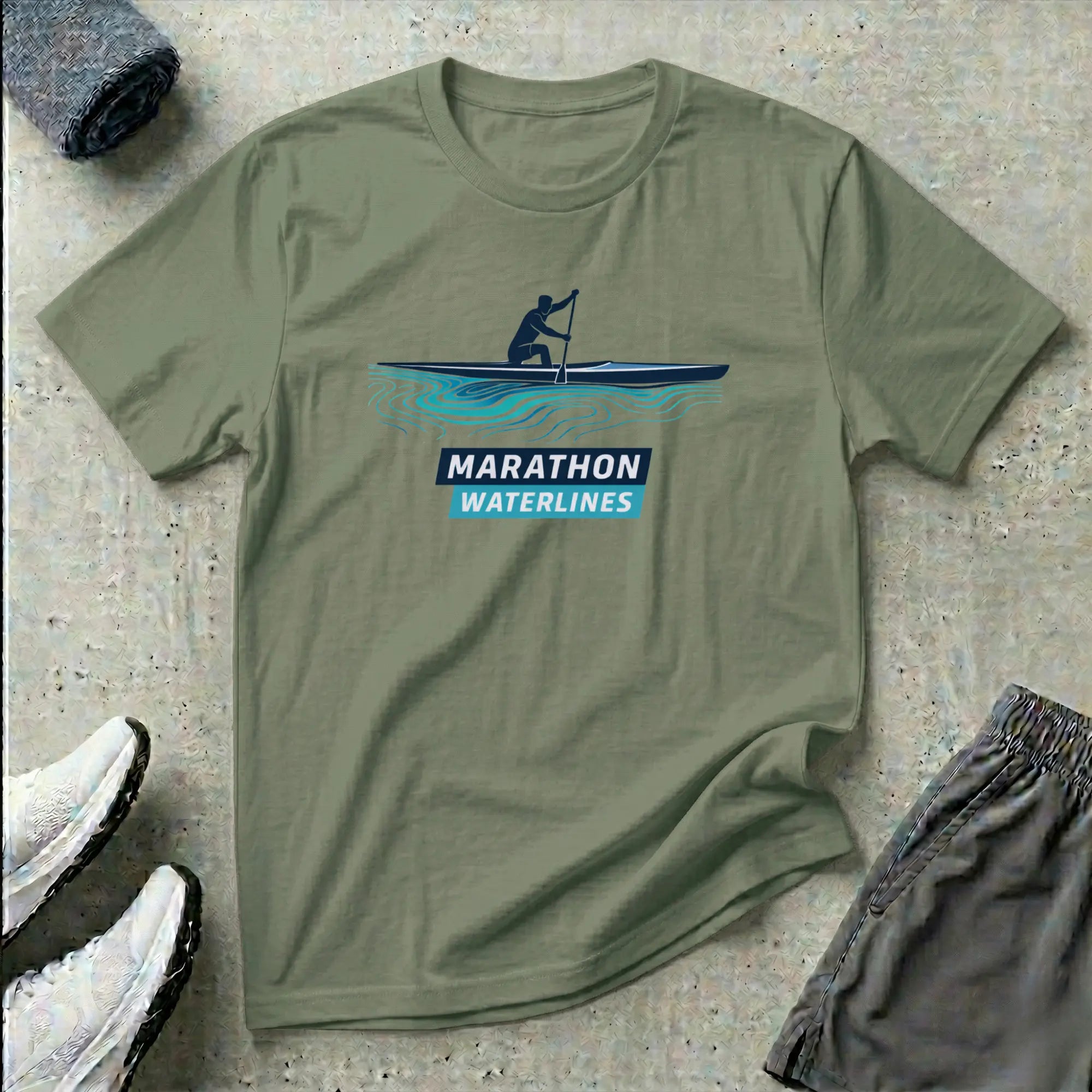 Marathon Waterlines. C1 Canoe T-Shirt Printify