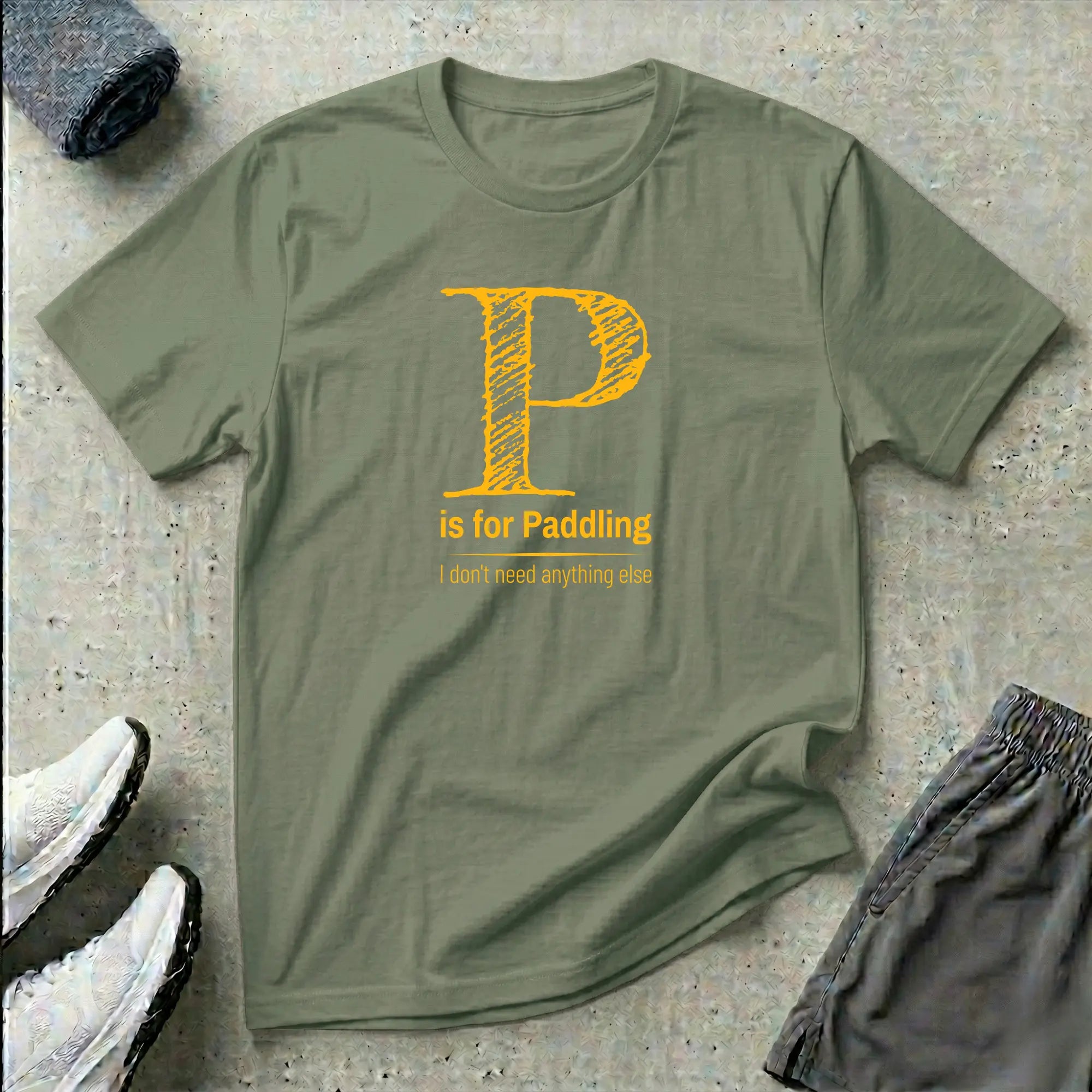P is for Paddling. T-Shirt - Kayak Canoe SUP Paracanoe Printify