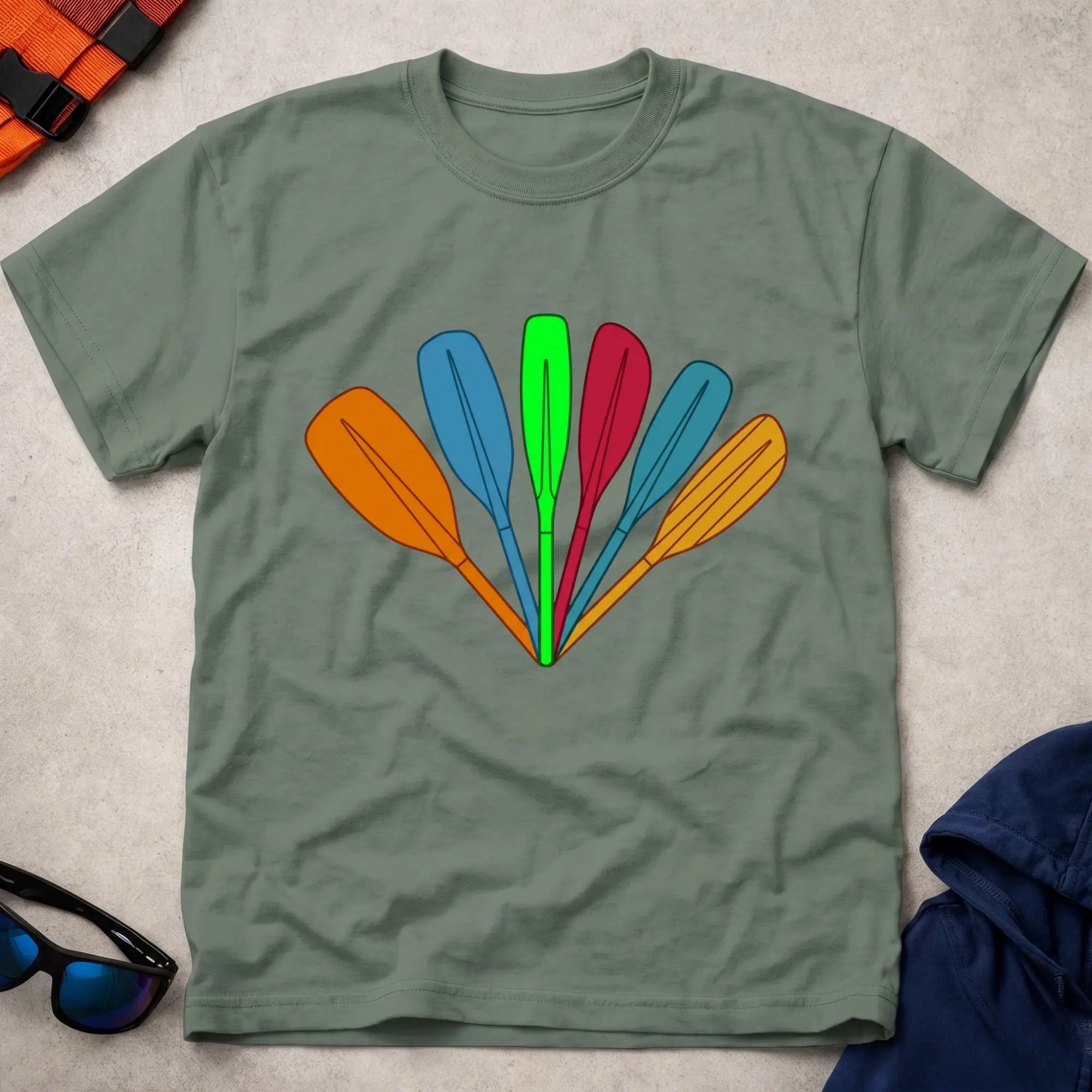 Military Green Fan Of Blades t-shirt – Vector Paddle