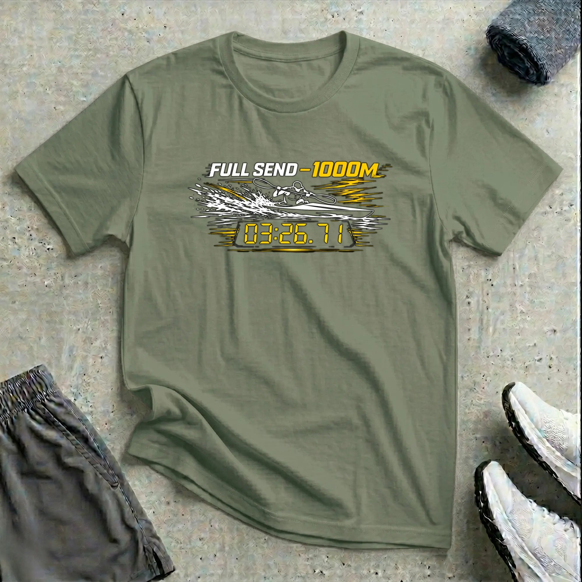 Full Send - 1000m. Kayak Sprint T-Shirt Printify