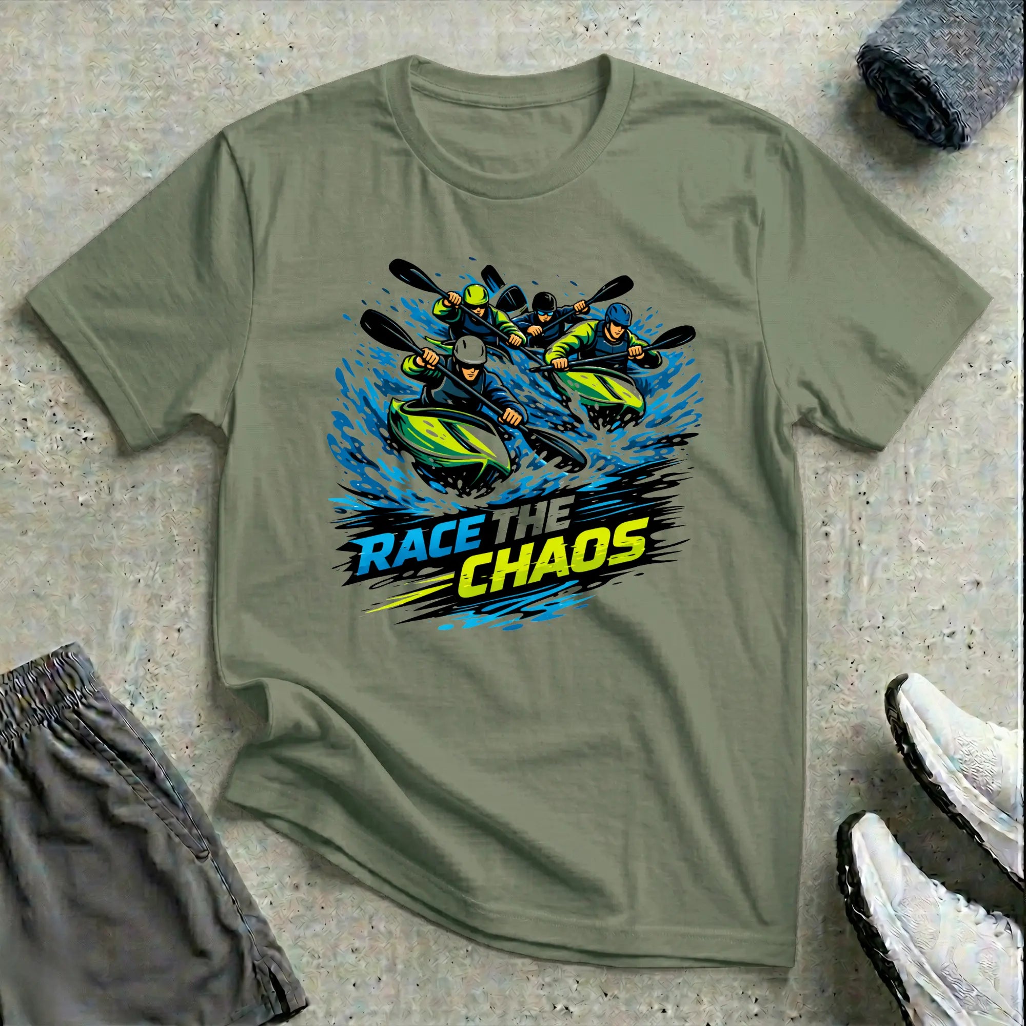 Race The Chaos. Kayak Cross T-Shirt Printify