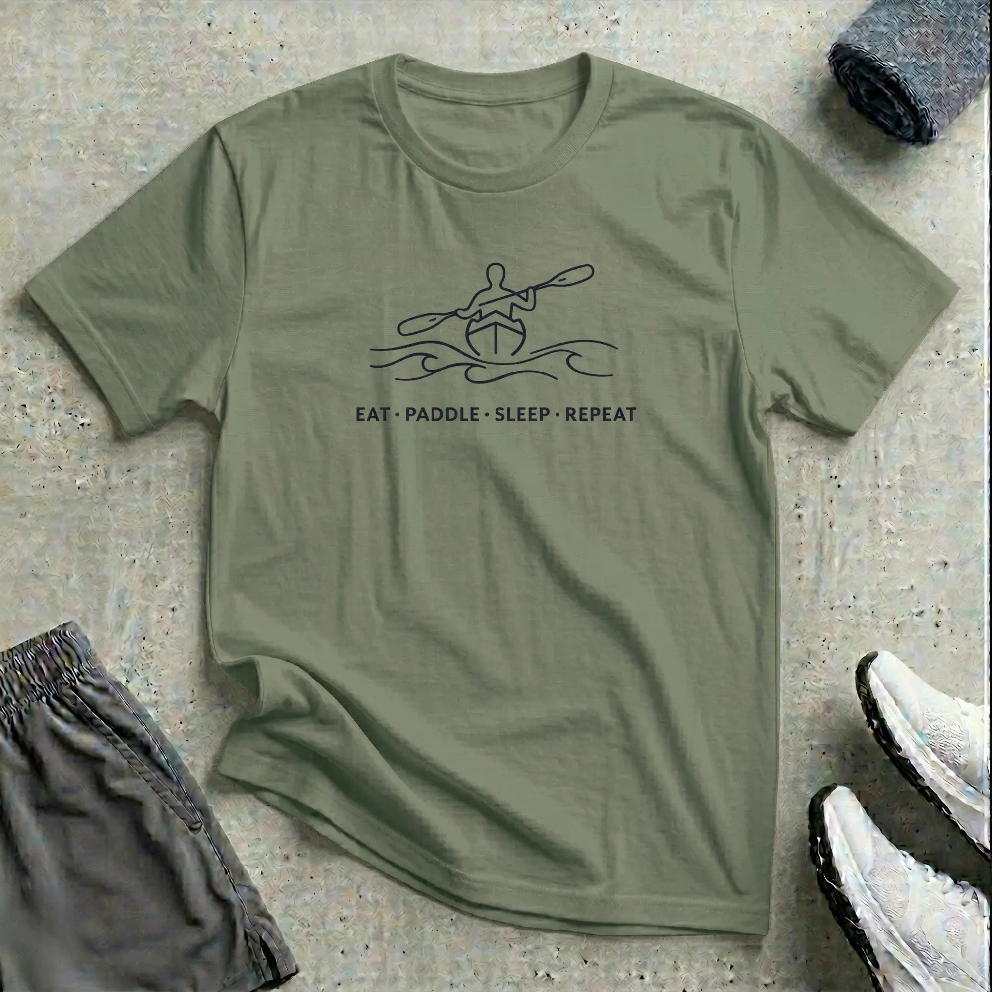 Eat Paddle Sleep Repeat. Kayak Shirt Printify
