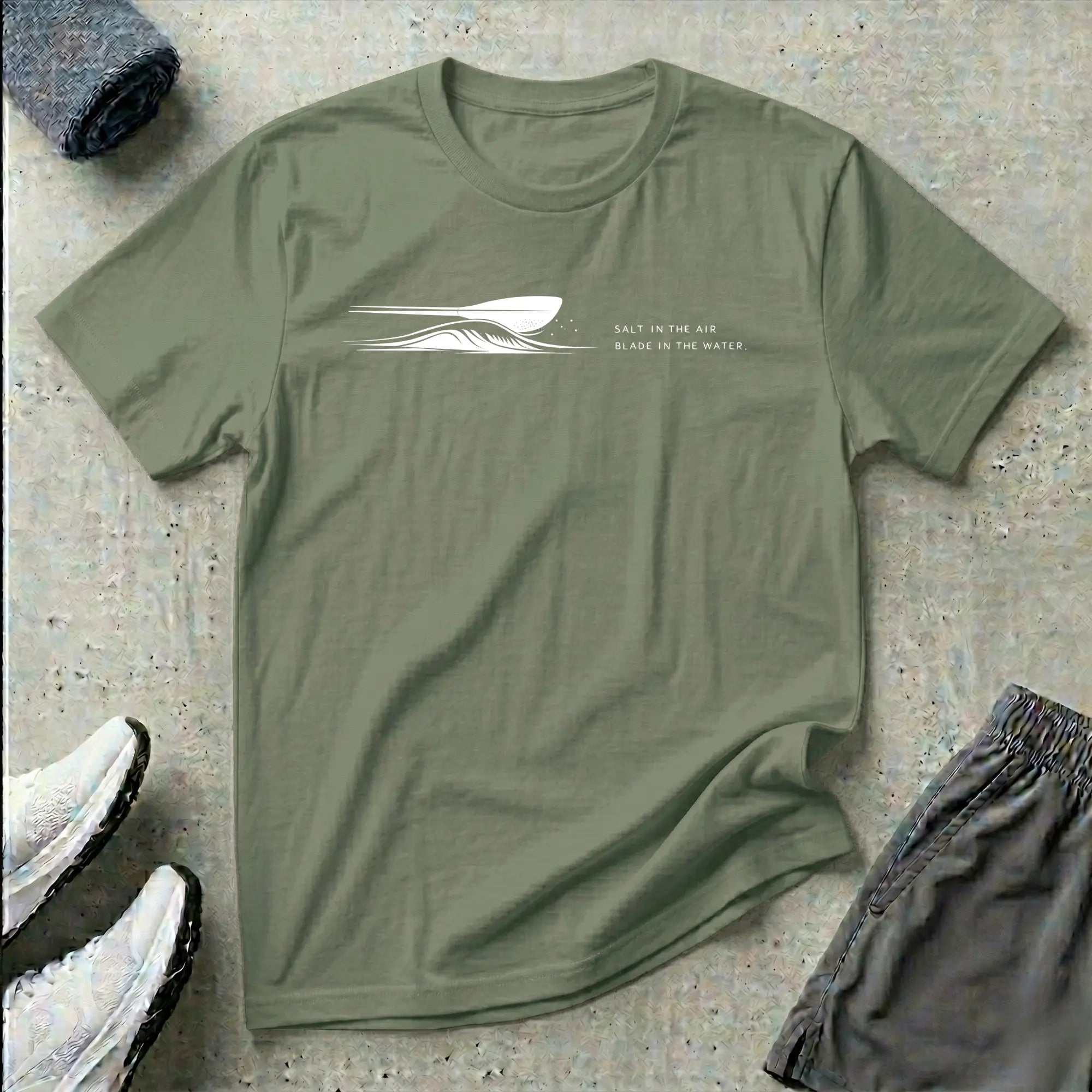 Salt In The Air - Blade In The Water. Ocean Kayak T-Shirt Printify
