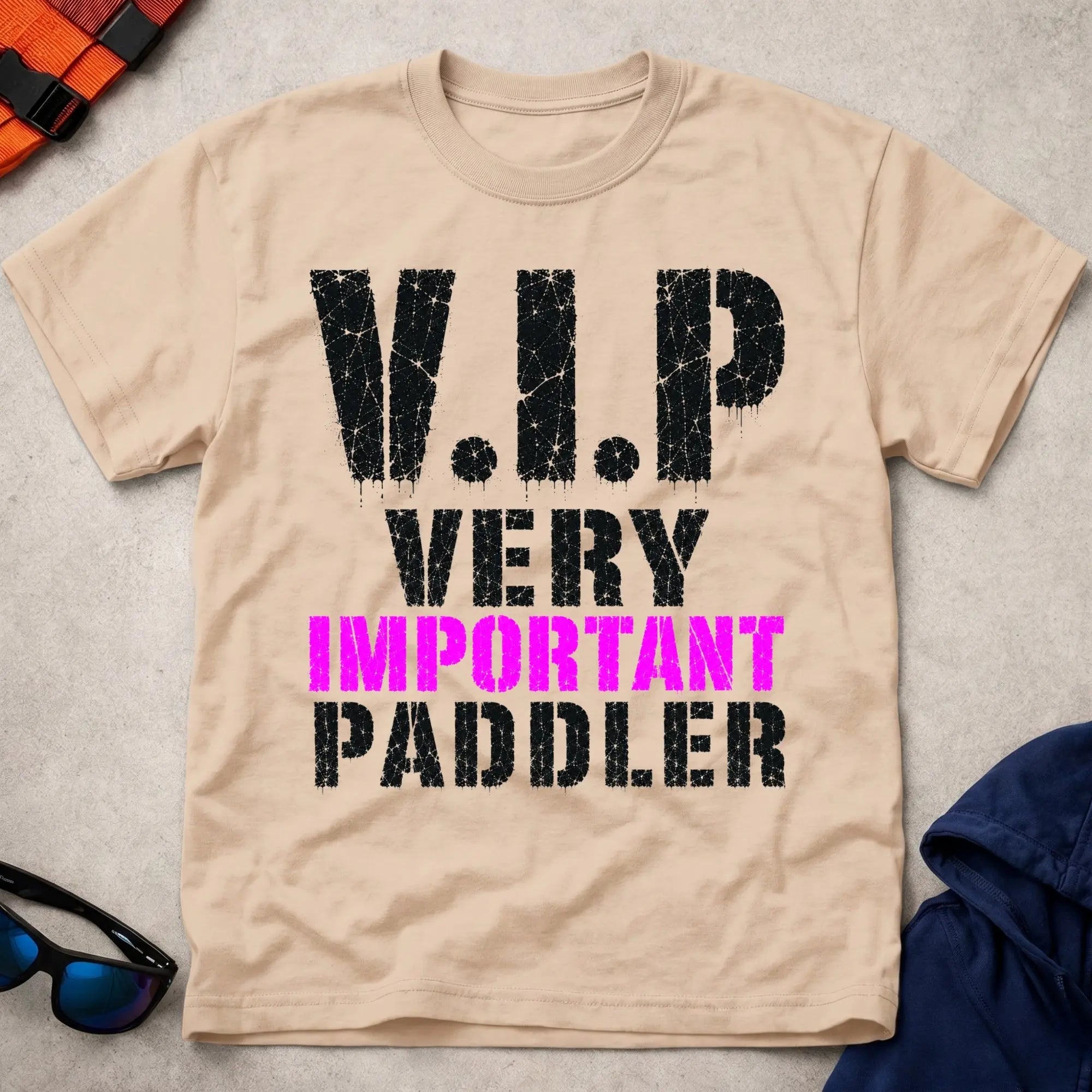 Natural V.I.P. tee — funny paddling gift — Vector Paddle