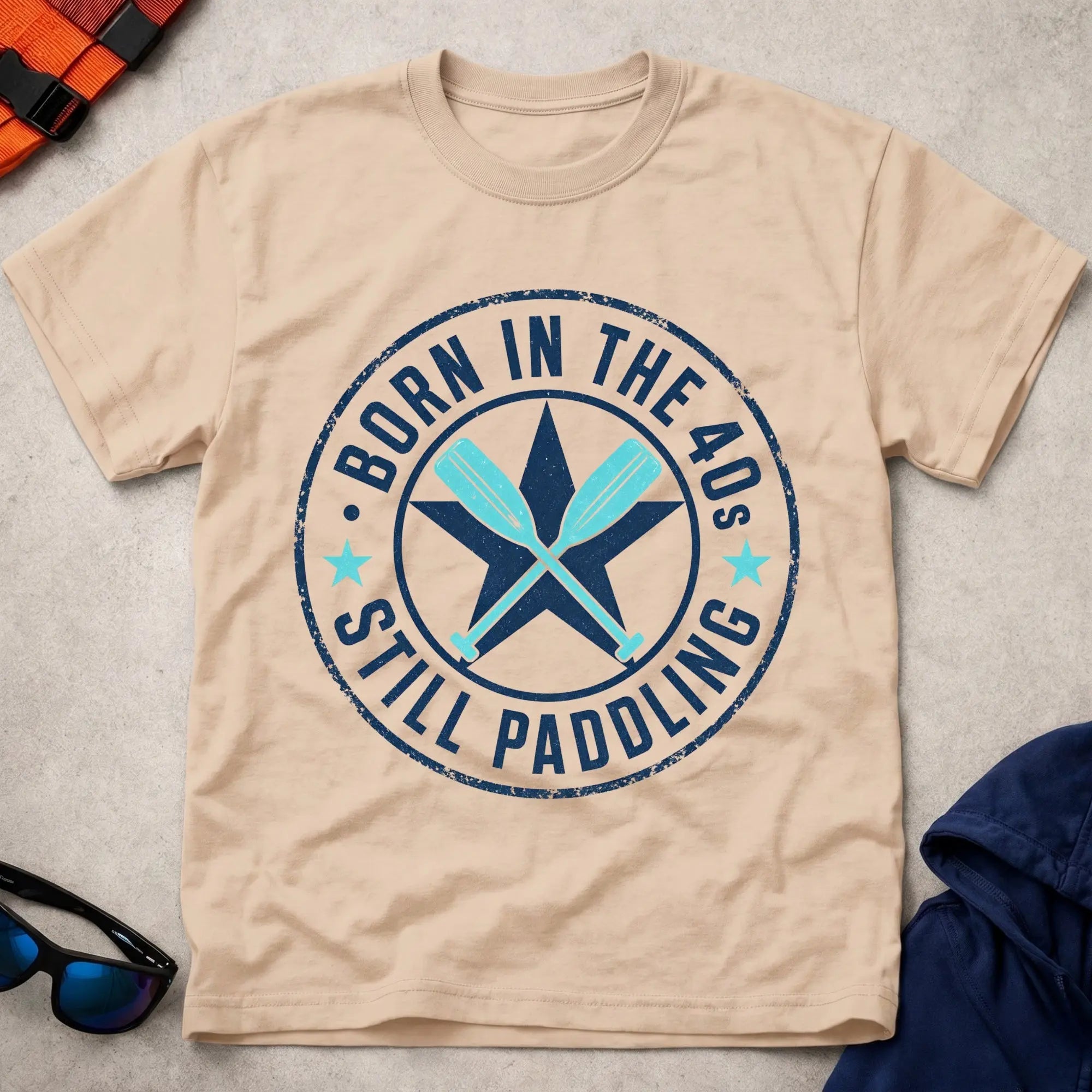 Born In The 40s · Still Paddling vintage stamp badge paddling tee | Vector Paddle