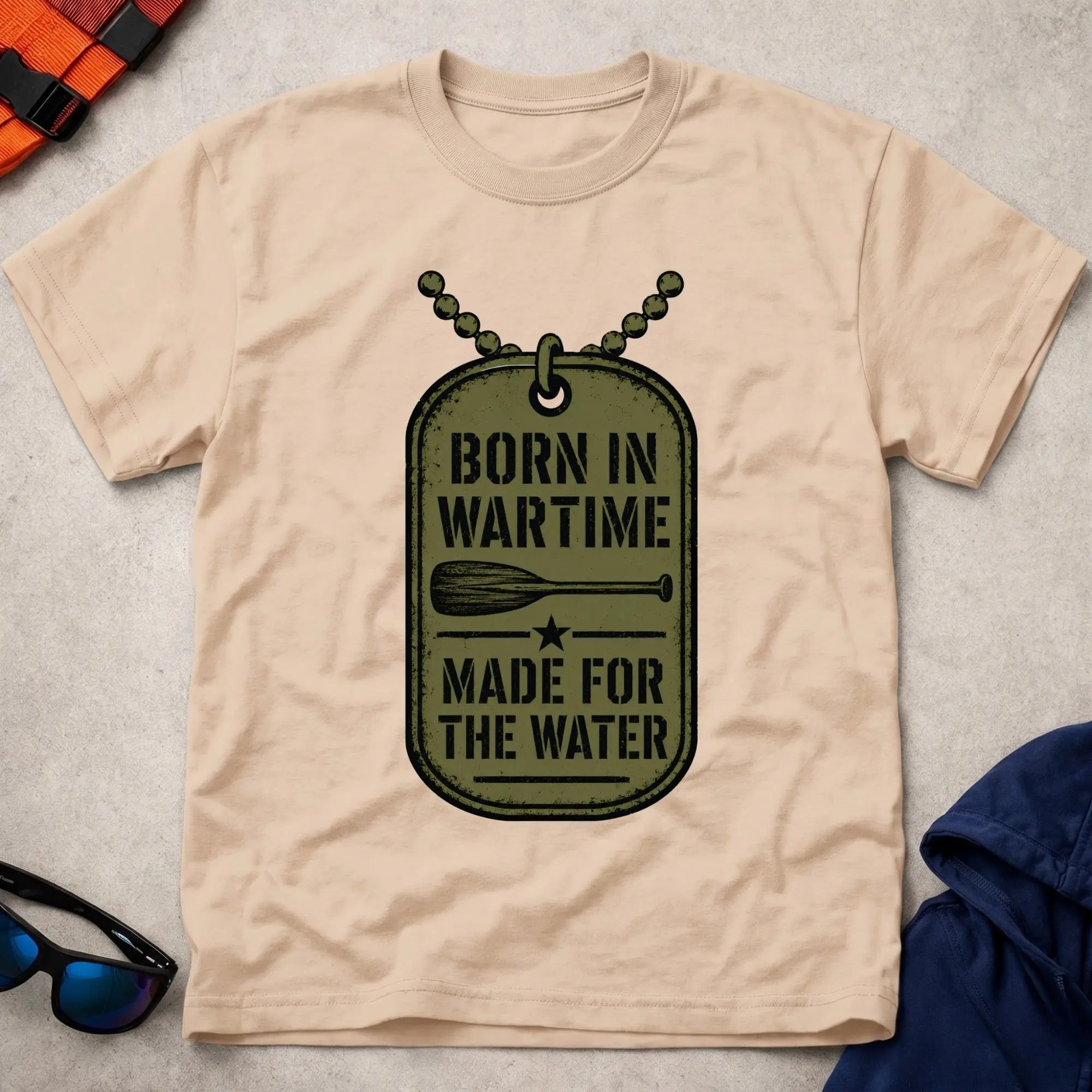 Born In Wartime military dog tag paddling tee | Vector Paddle