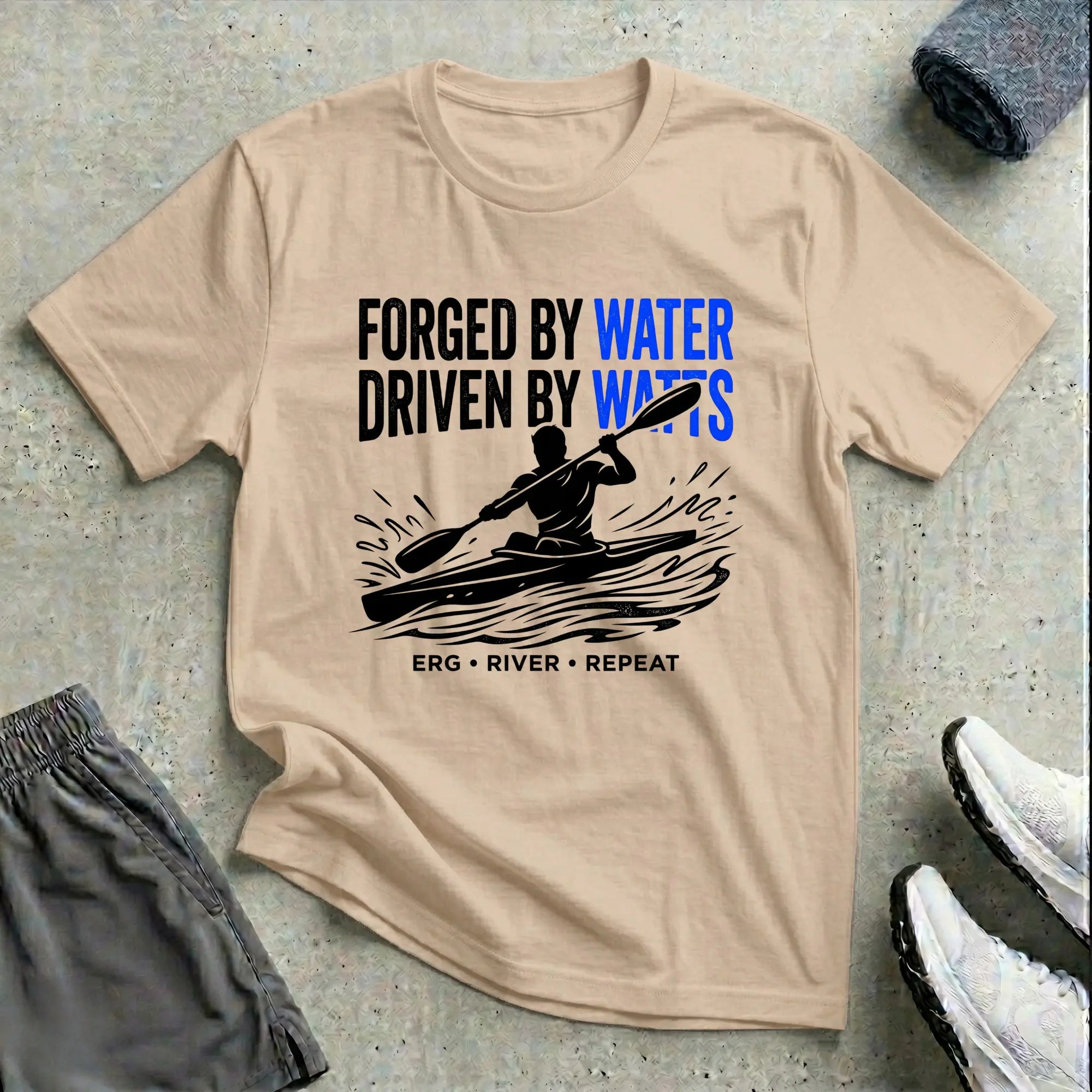 Forged By Water - Driven By Watts. Racing T-Shirt Printify