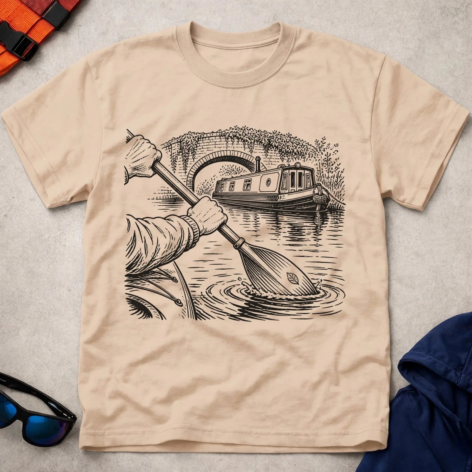 Natural Still Water tee — calm paddler gift — Vector Paddle