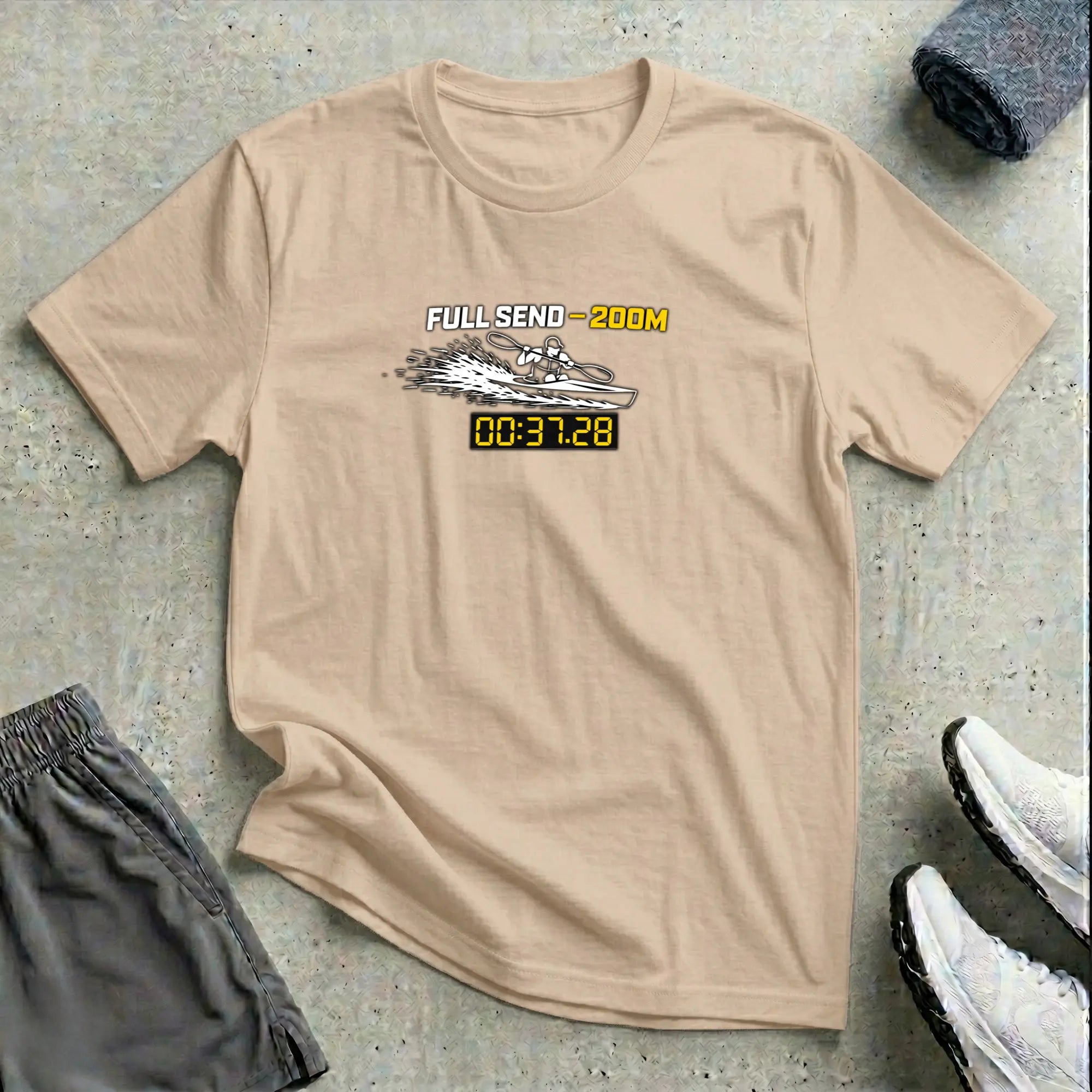 Full Send - 200m. Kayak Sprint T-Shirt Printify