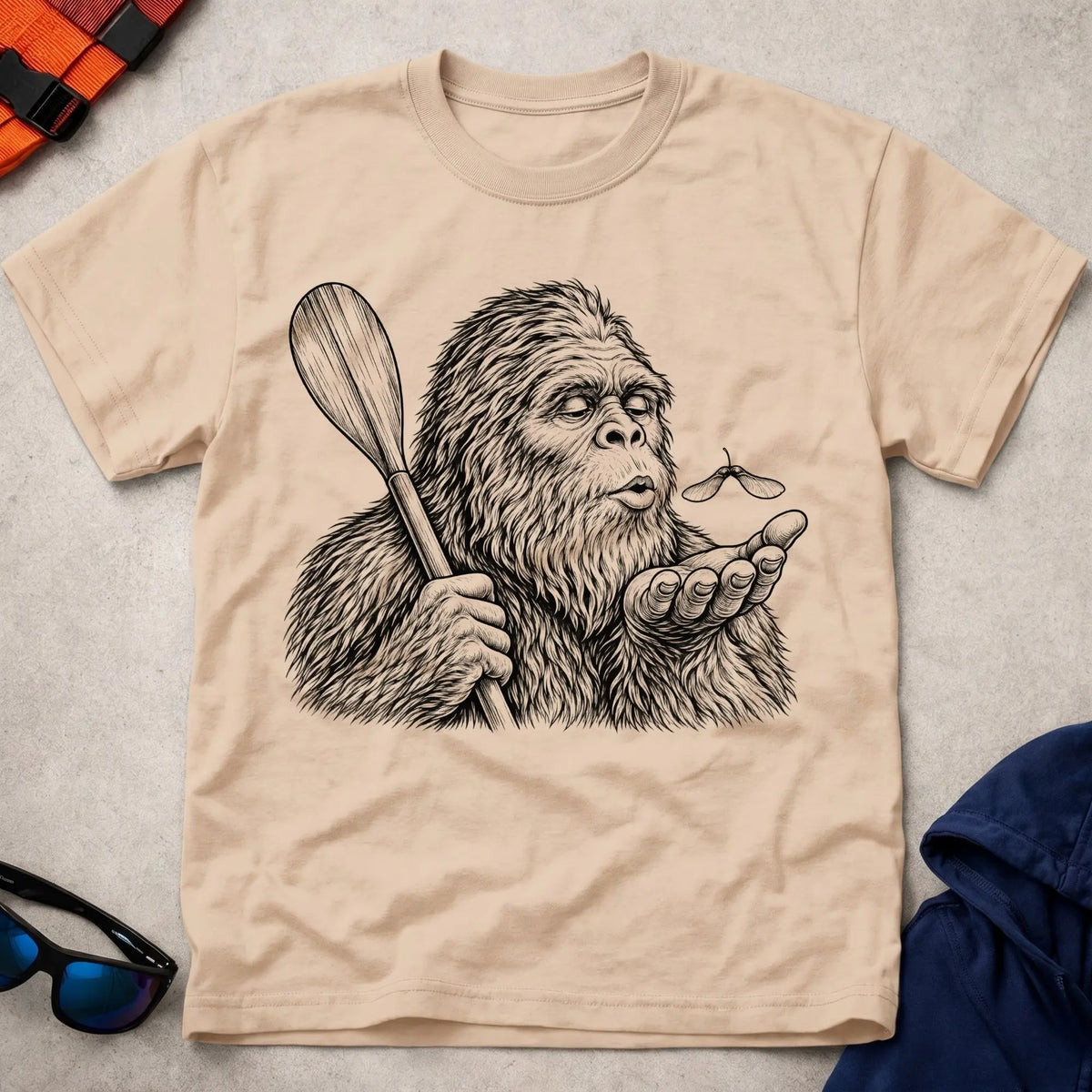 Natural Legend Has It tee — funny paddling tall-tale gift — Vector Paddle