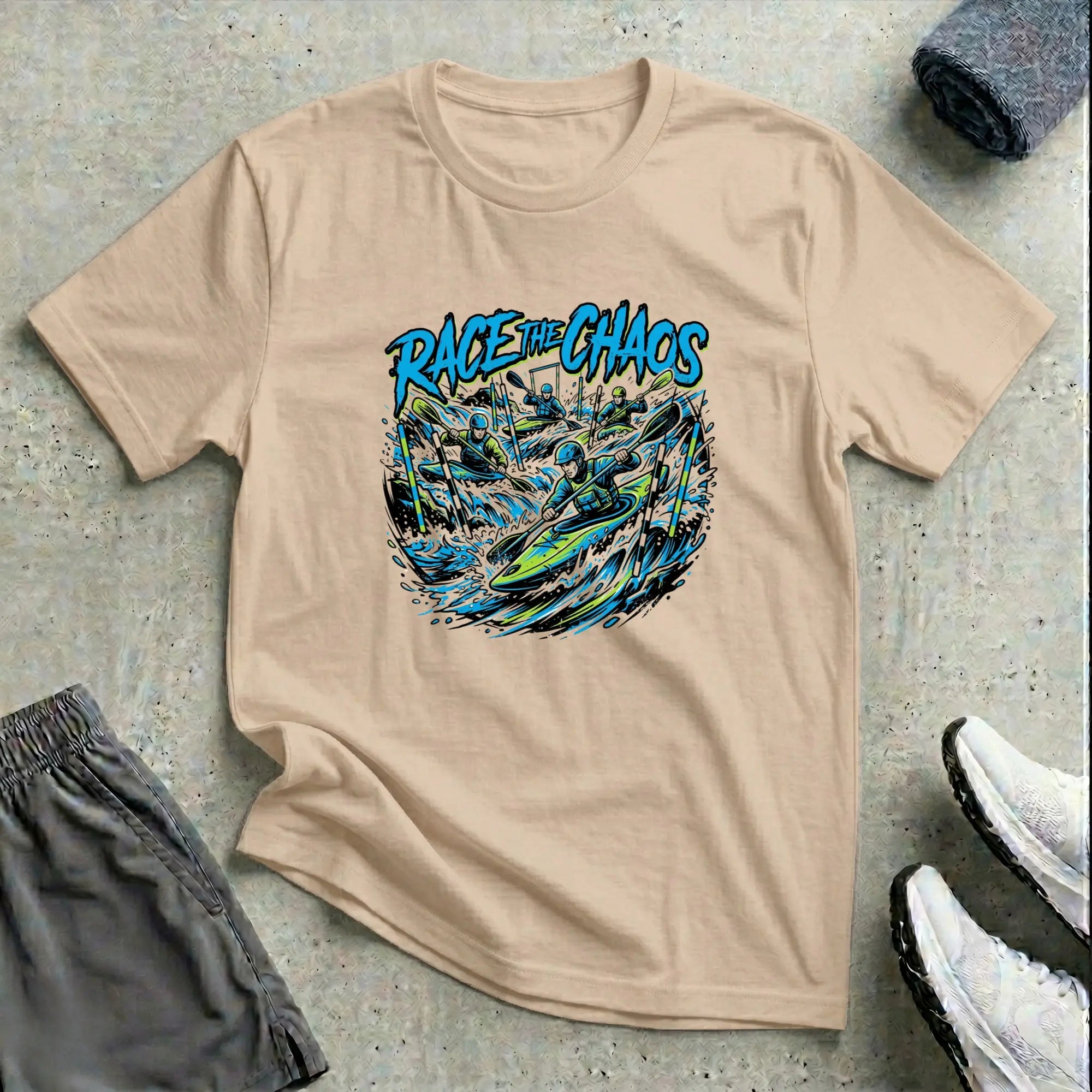 Kayak Cross. Race The Chaos - river - T-Shirt Printify