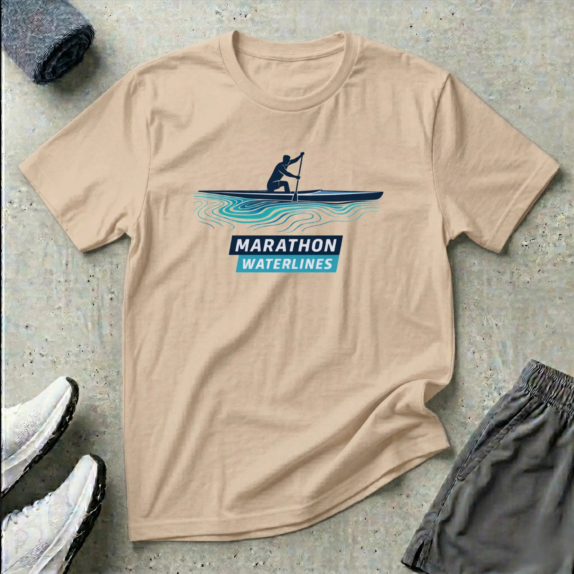 Marathon Waterlines. C1 Canoe T-Shirt Printify
