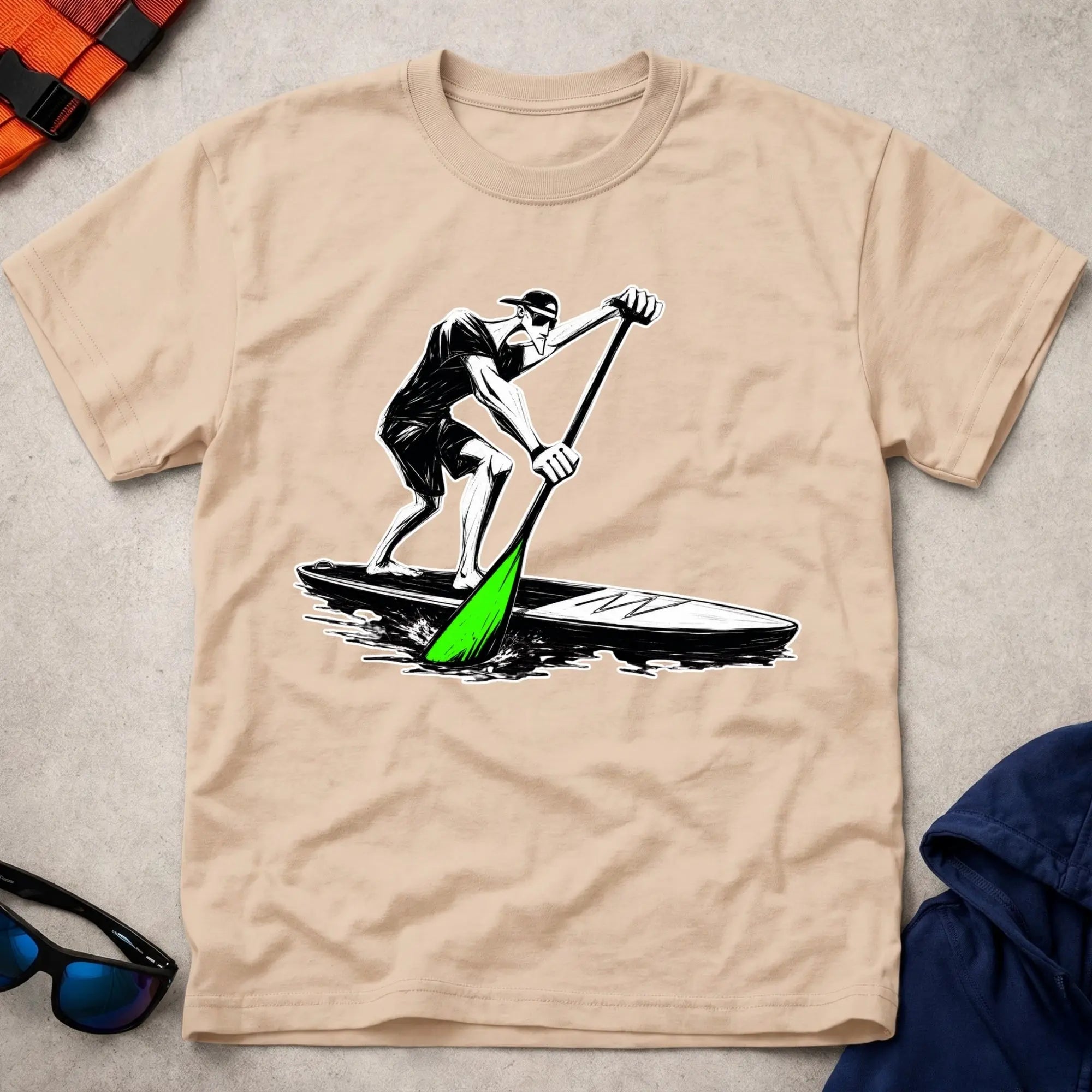 Natural Paddling SUP t-shirt for stand-up paddleboarders, Vector Paddle