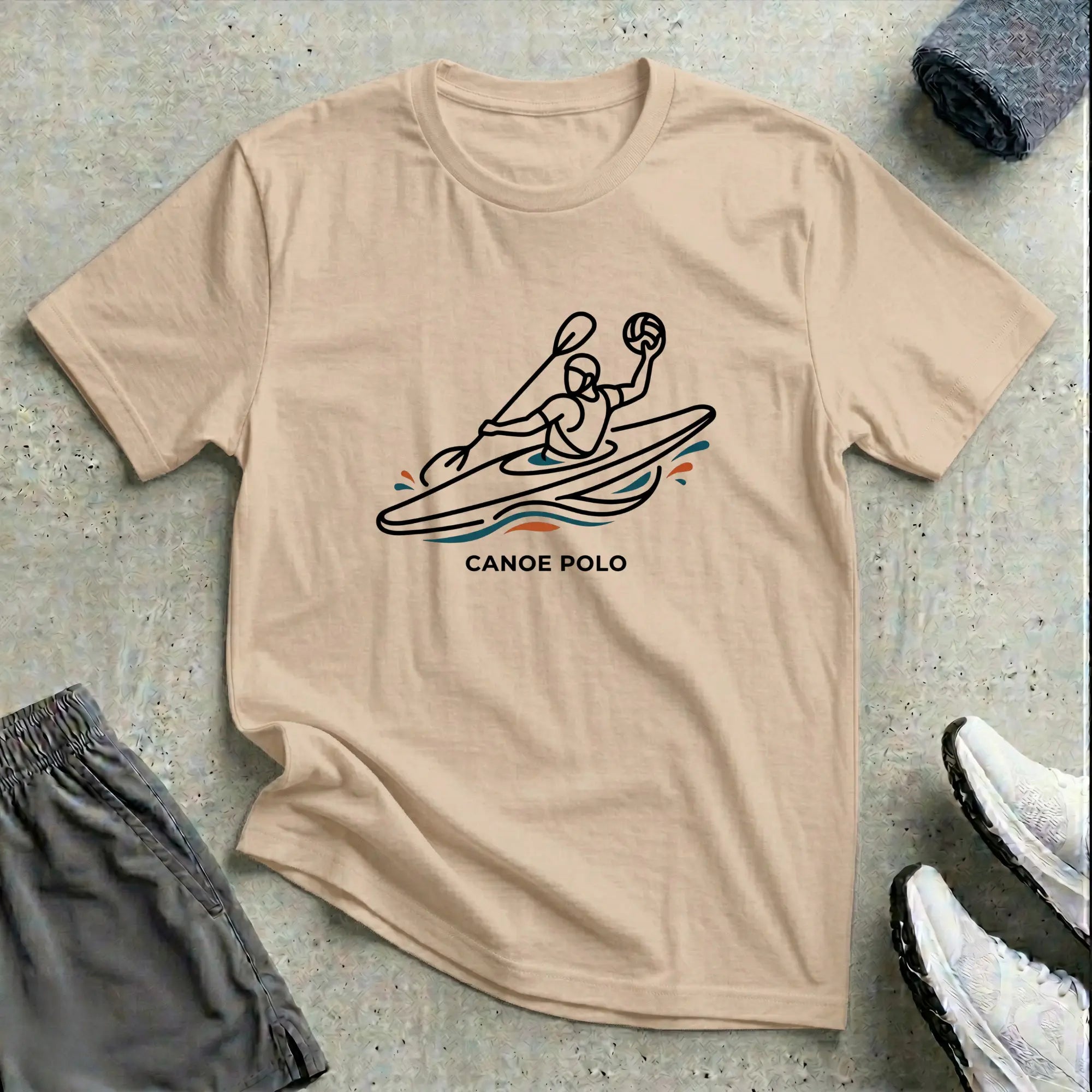Canoe Polo Line Art T-Shirt Printify