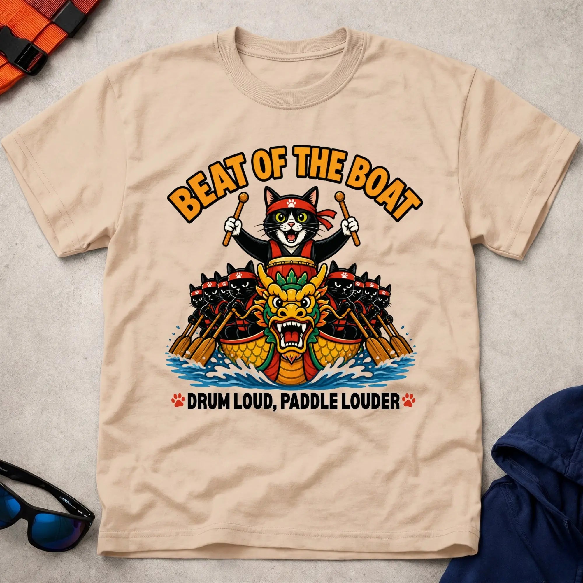Natural Beat Of The Boat tee — dragon boat drummer gift — Vector Paddle