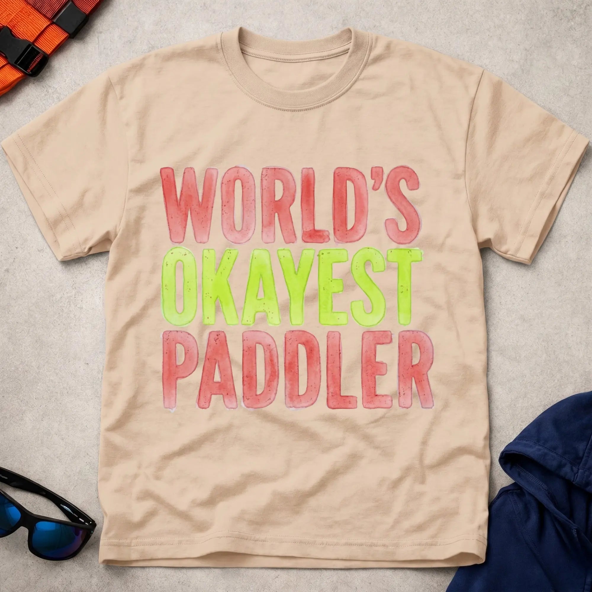 Natural World's Okayest Paddler grunge paddling tee — Vector Paddle
