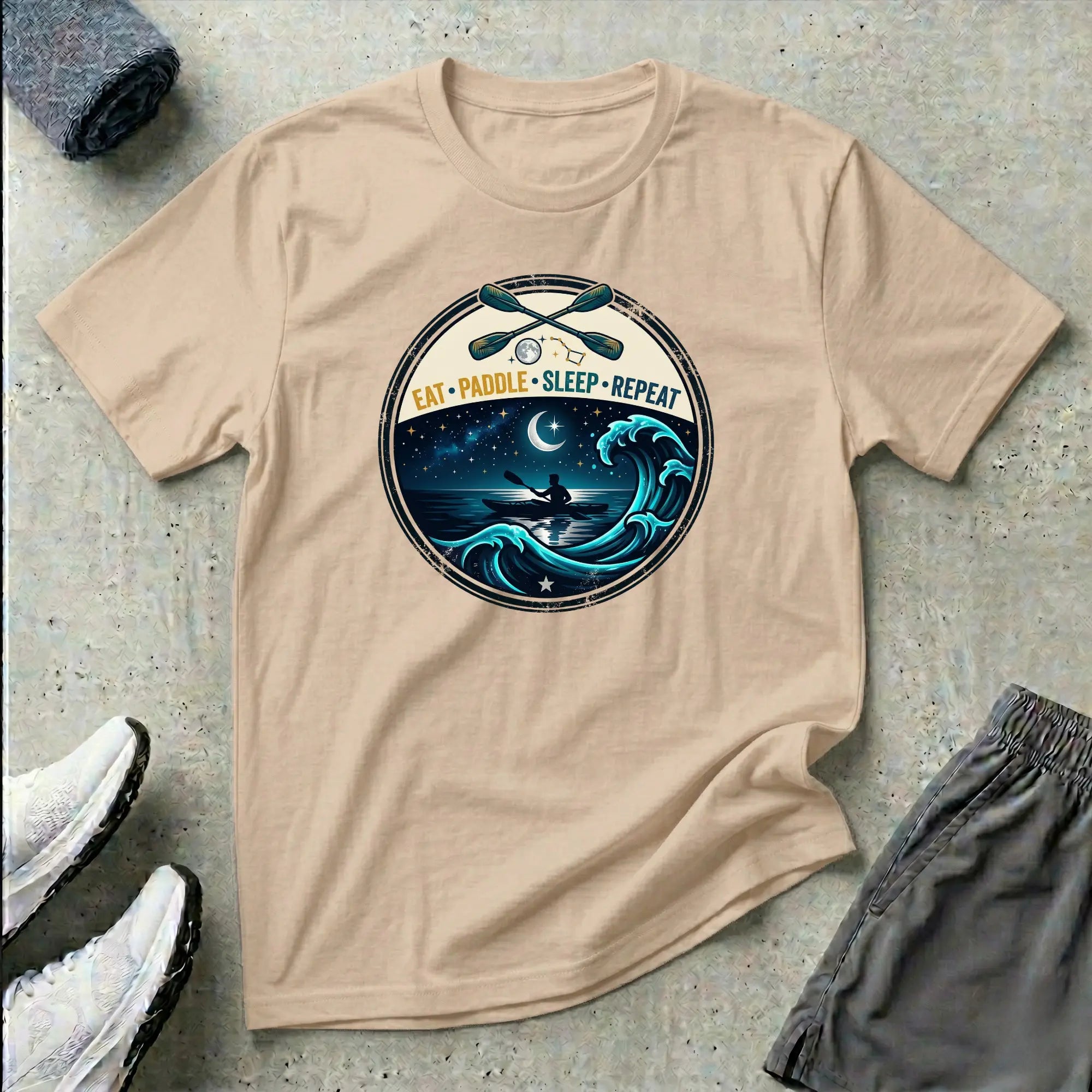 Ocean Paddling. Eat Paddle Sleep Repeat. Kayak T-Shirt Printify