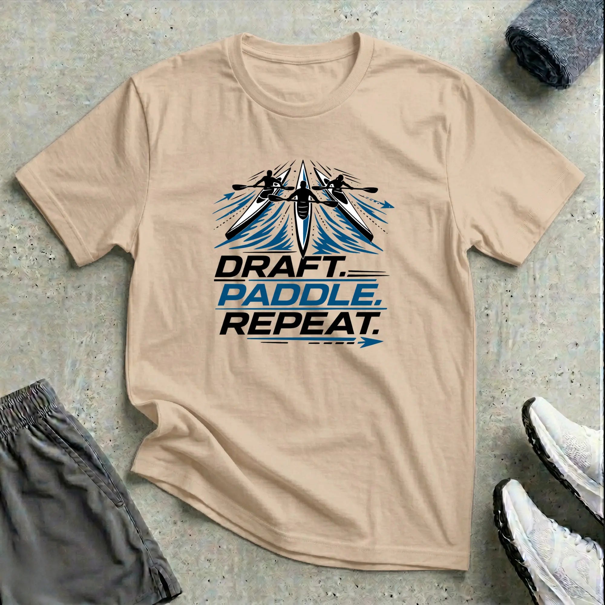 Draft Paddle Repeat. Surfski Ocean Kayak T-Shirt Printify