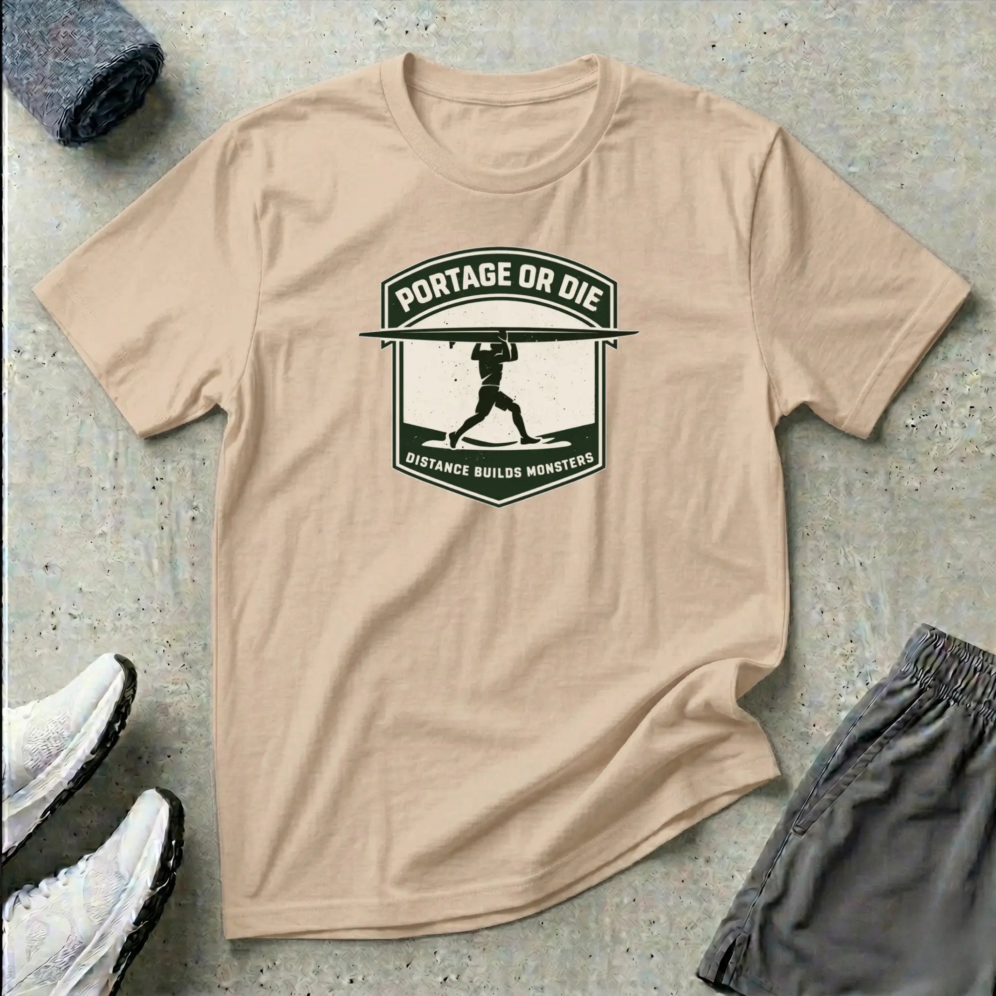 Portage or Die. Canoe Kayak T-Shirt Printify