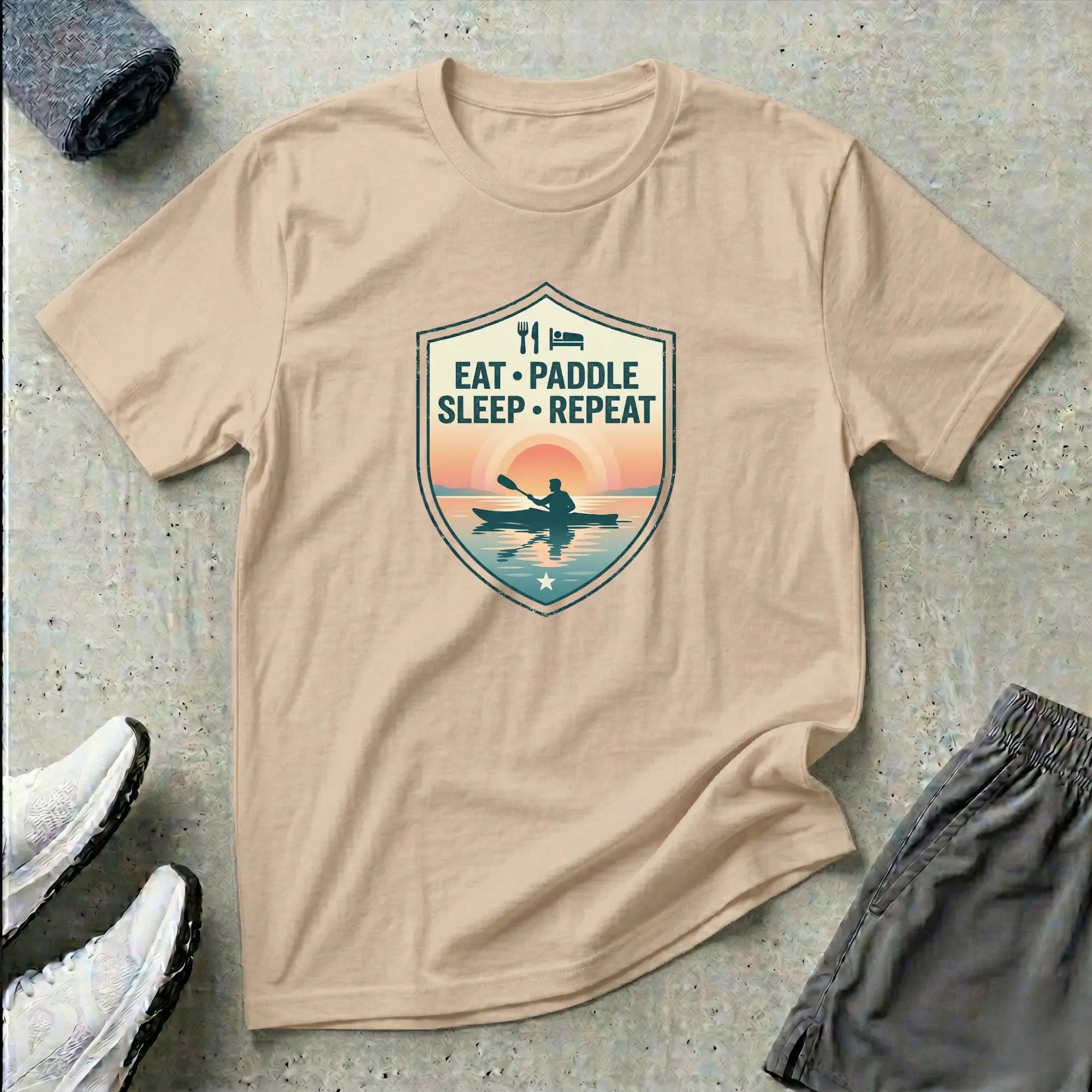 Eat Paddle Sleep Repeat. Ocean Kayak T-Shirt Printify