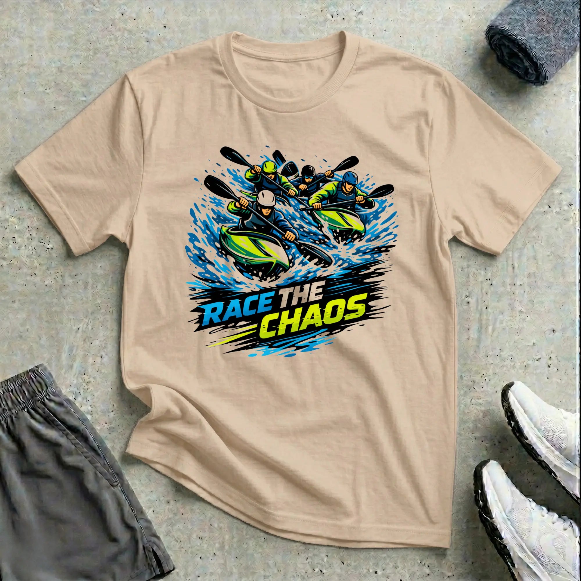Race The Chaos. Kayak Cross T-Shirt Printify