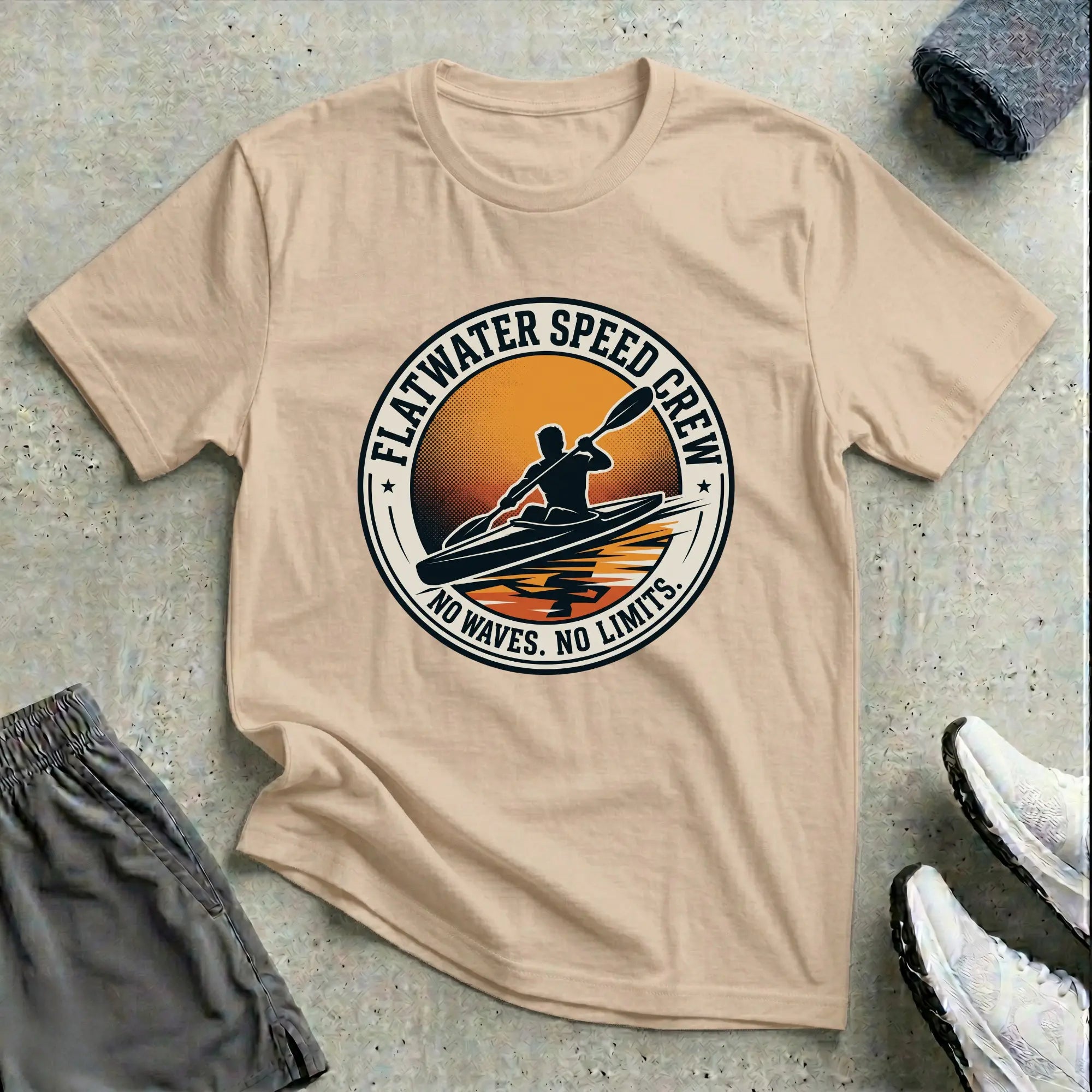 Flatwater Speed Crew - No Waves, No Limits. Racing T-Shirt Printify