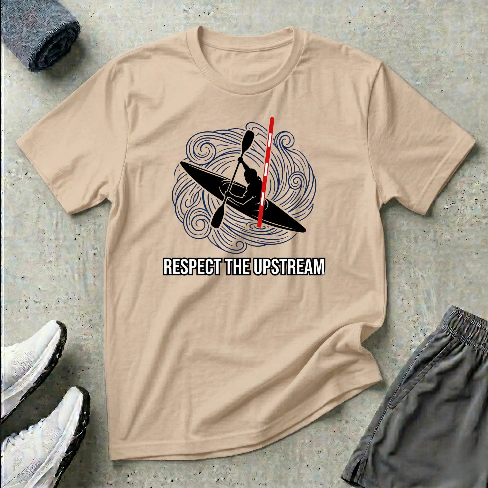 Respect The Upstream. Slalom Kayak T-Shirt Printify