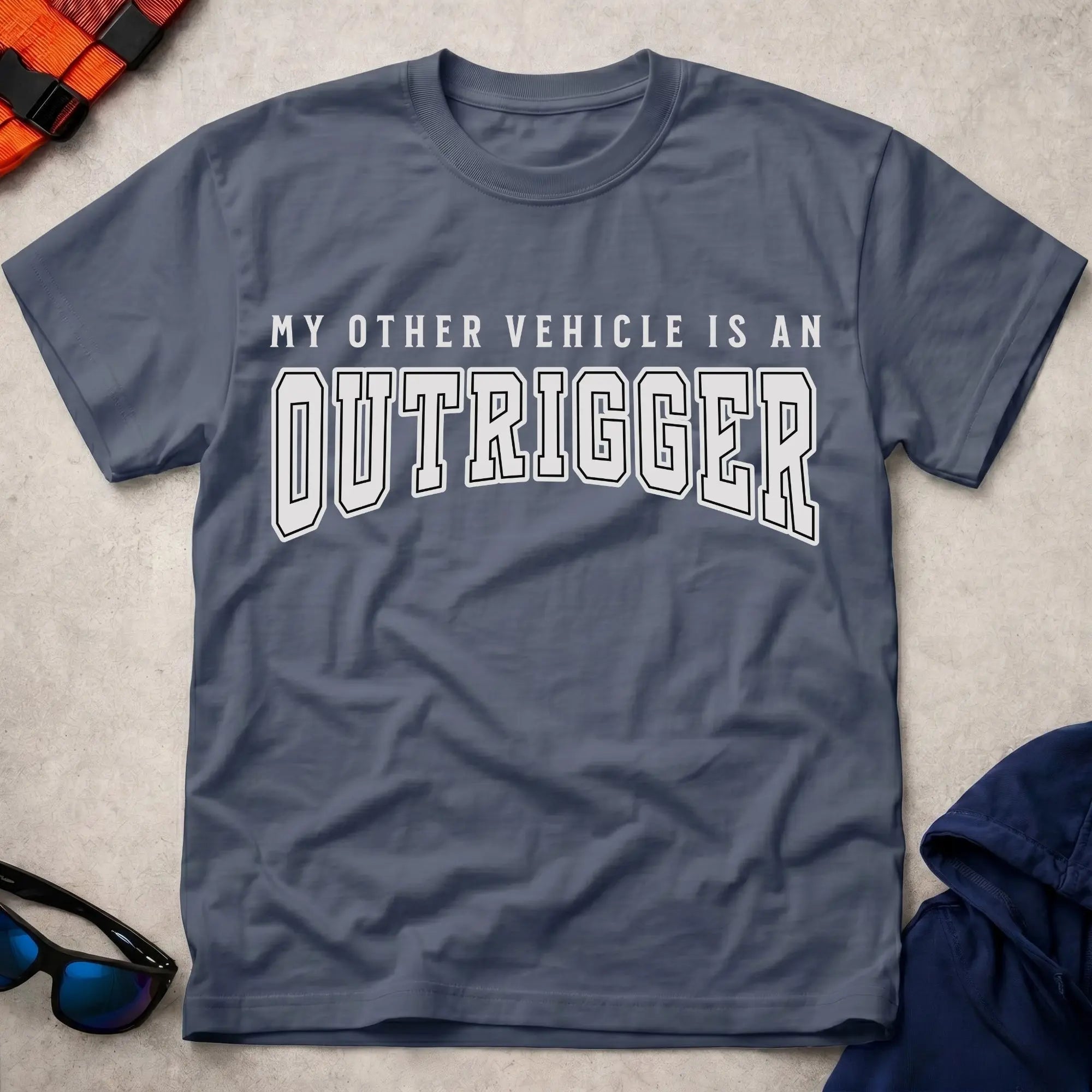 Navy my other vehicle is an outrigger paddling tee