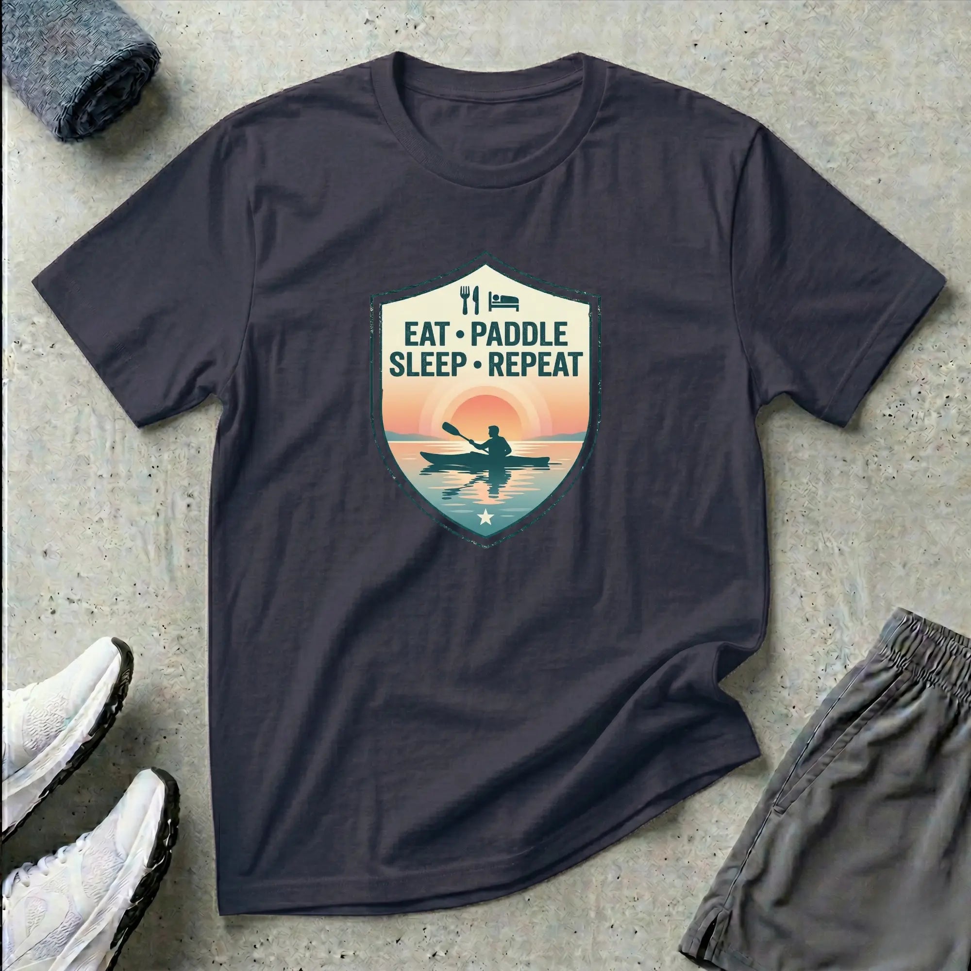 Eat Paddle Sleep Repeat. Ocean Kayak T-Shirt Printify