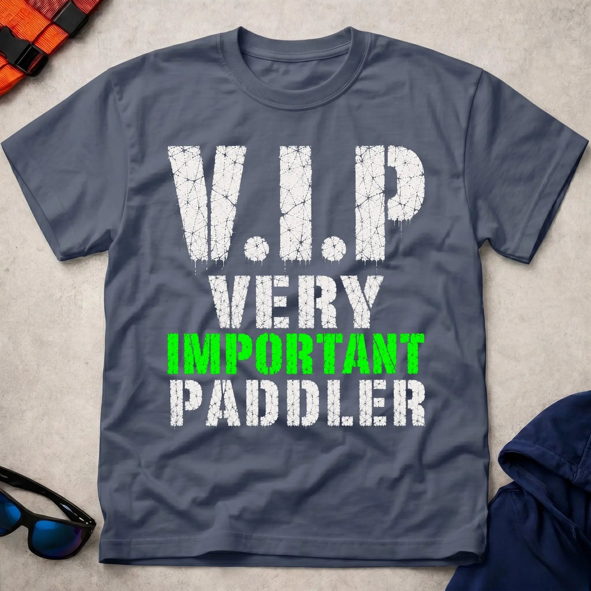 Navy V.I.P. tee — funny paddling gift — Vector Paddle