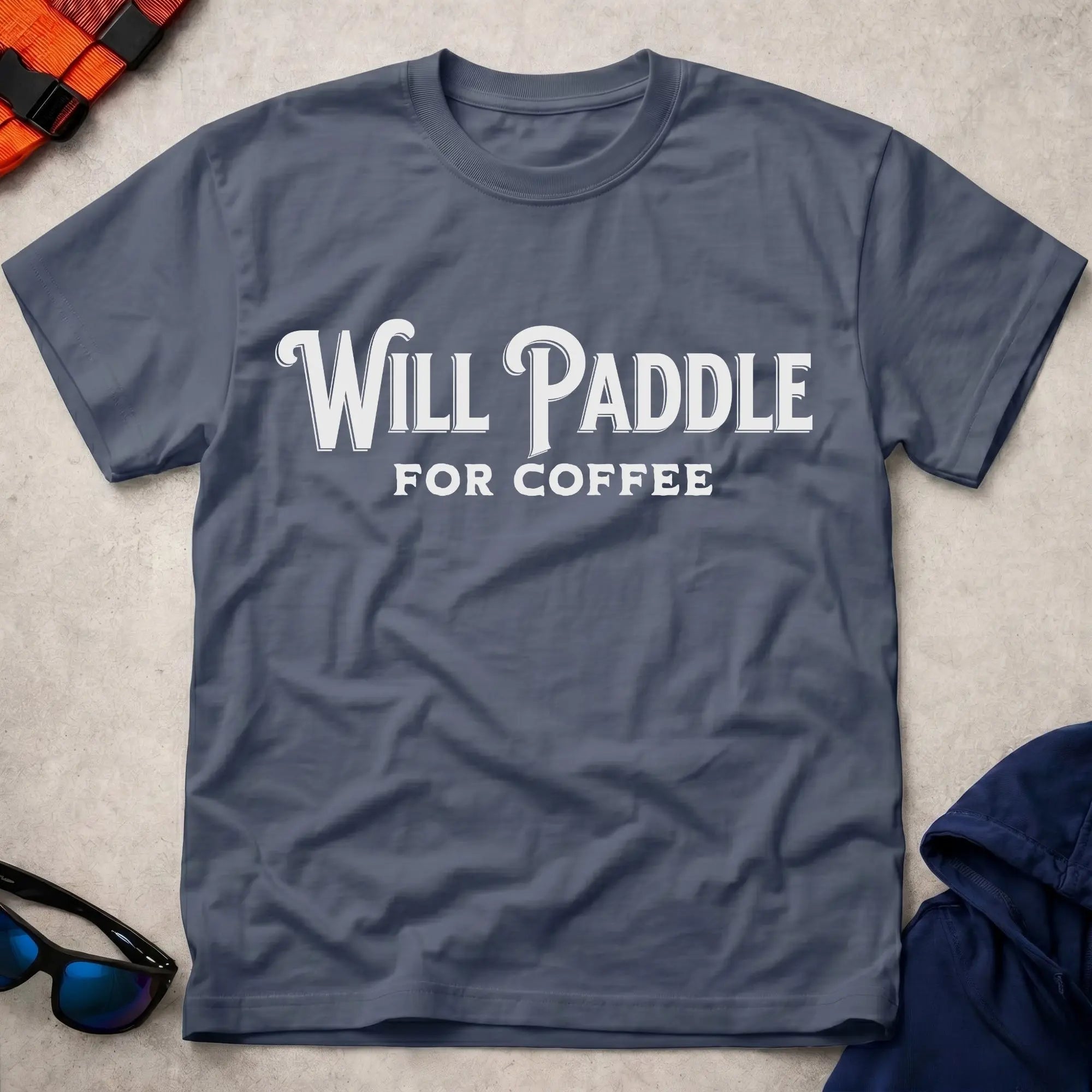 Navy Paddle For Coffee tee — funny kayaking and canoeing gift — Vector Paddle
