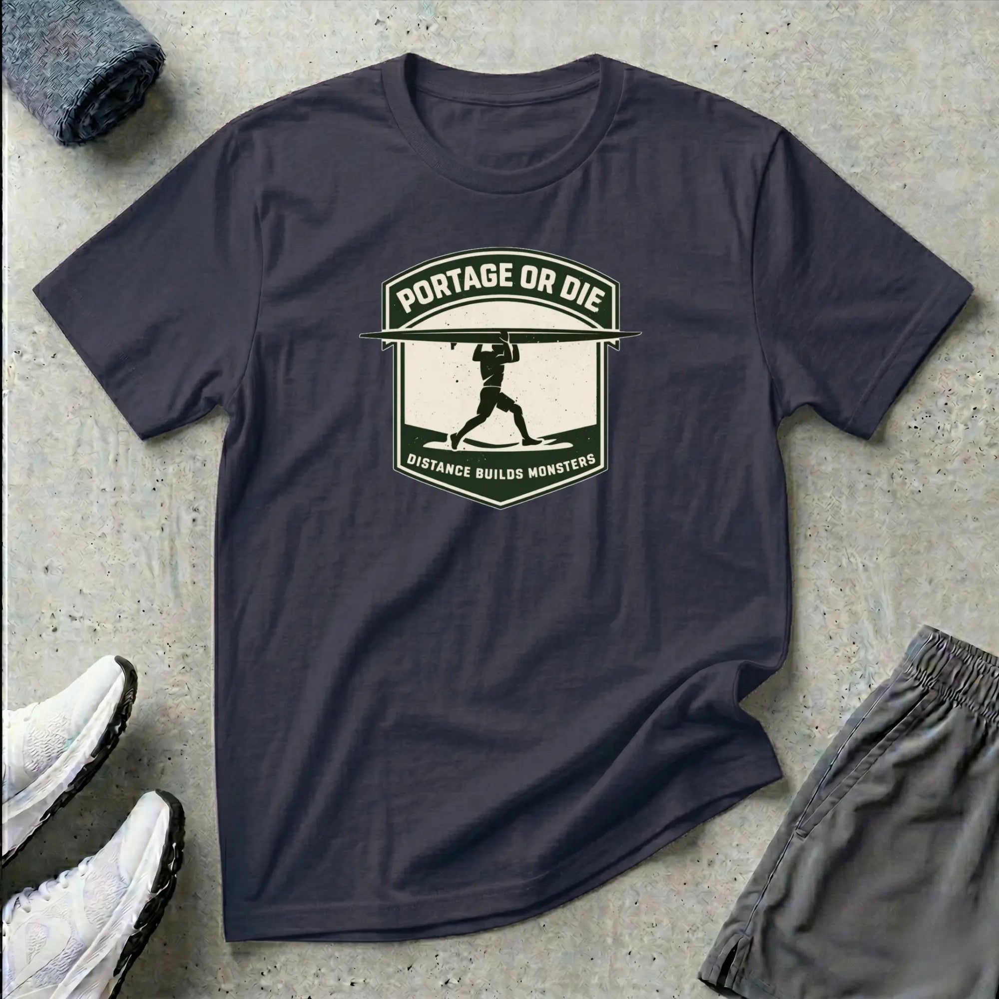 Portage or Die. Canoe Kayak T-Shirt Printify