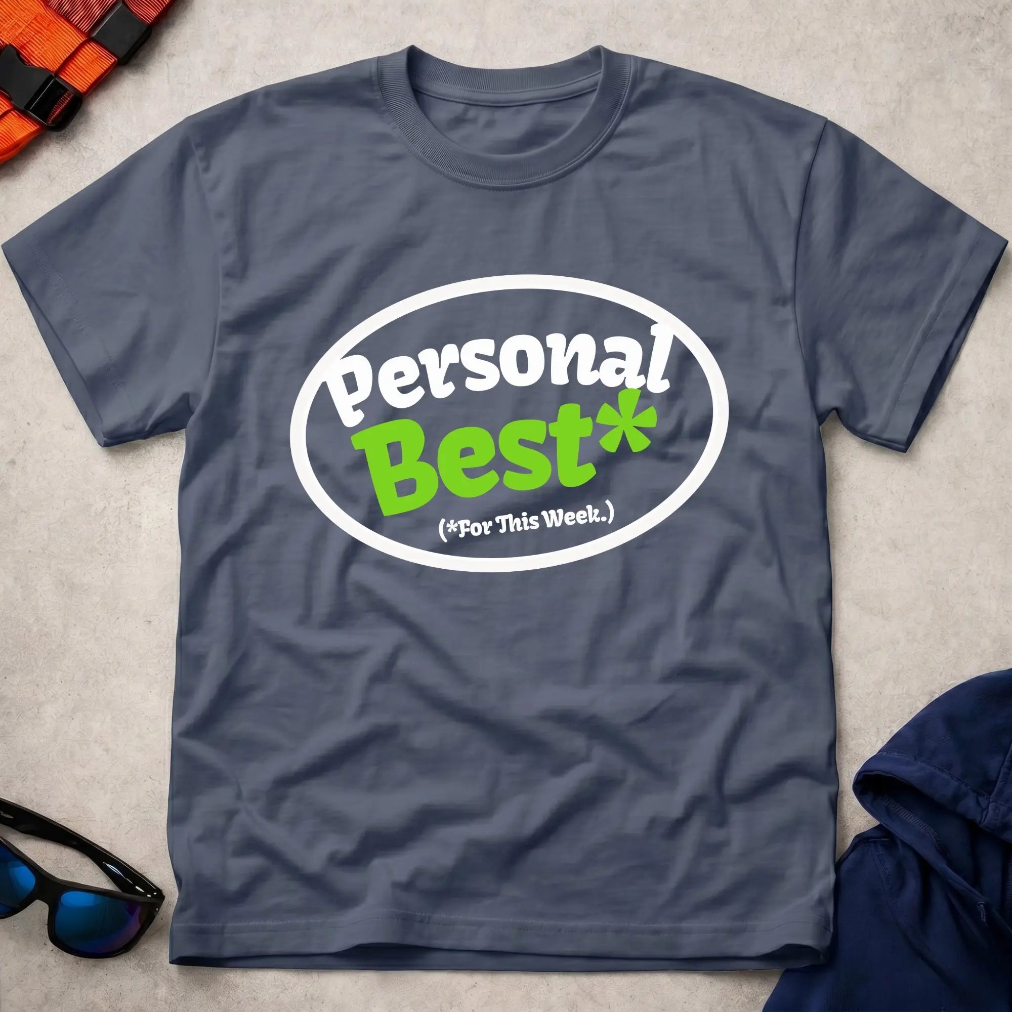 Navy Personal Best* tee — funny racing paddler gift — Vector Paddle