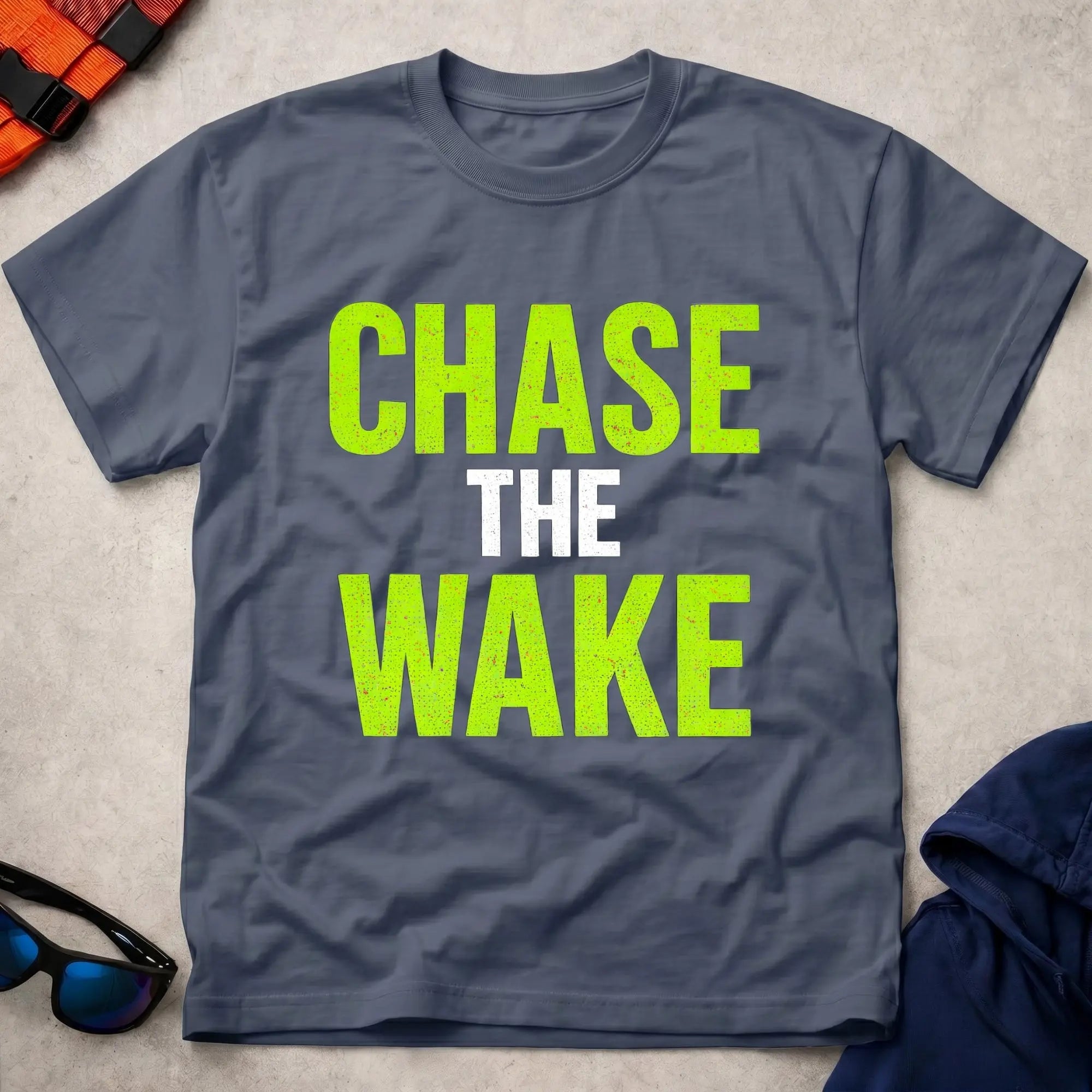 Navy Chase The Wake surfski paddling tee — Vector Paddle