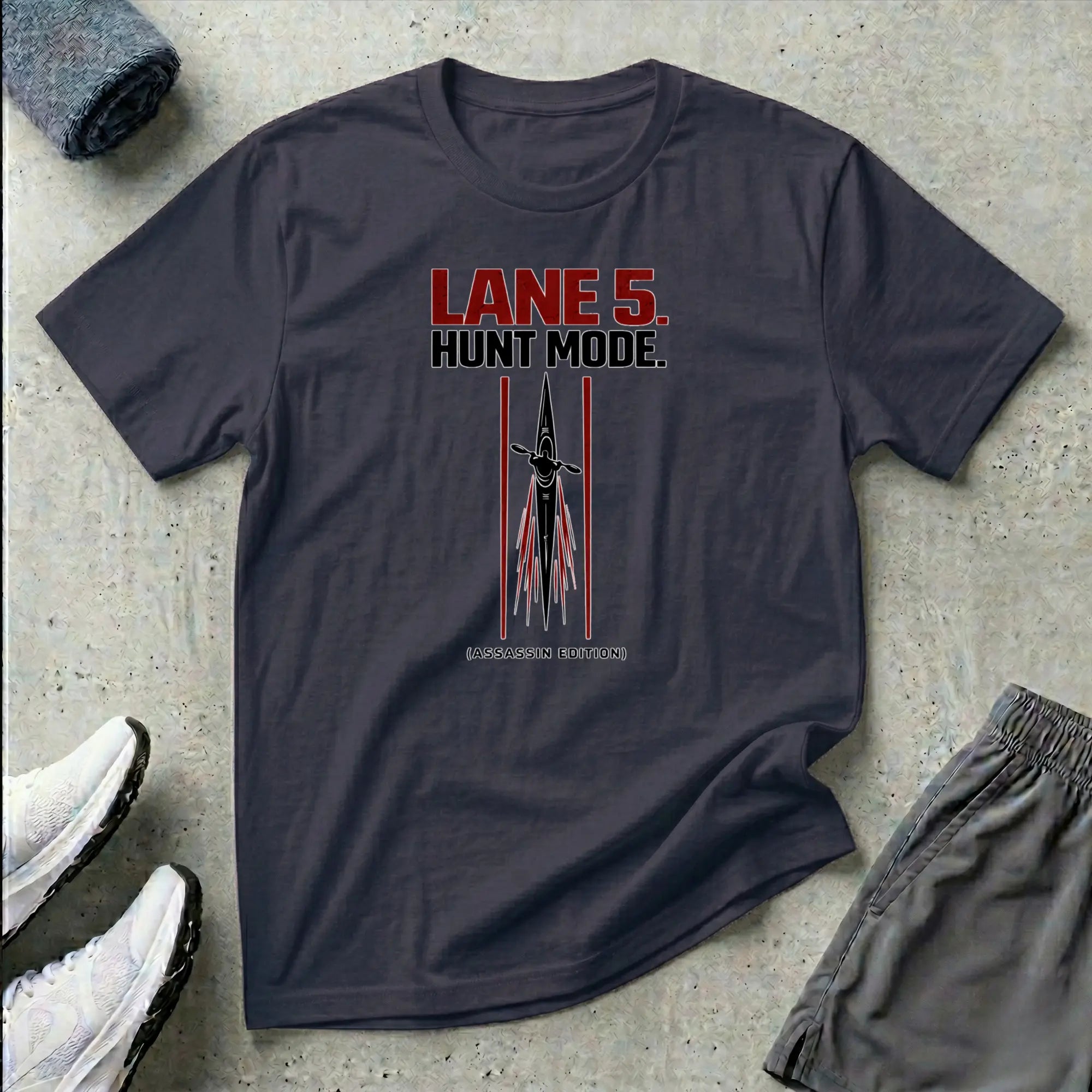 Lane 5. Hunt Mode - Assassin Edition. Kayak T-Shirt Printify