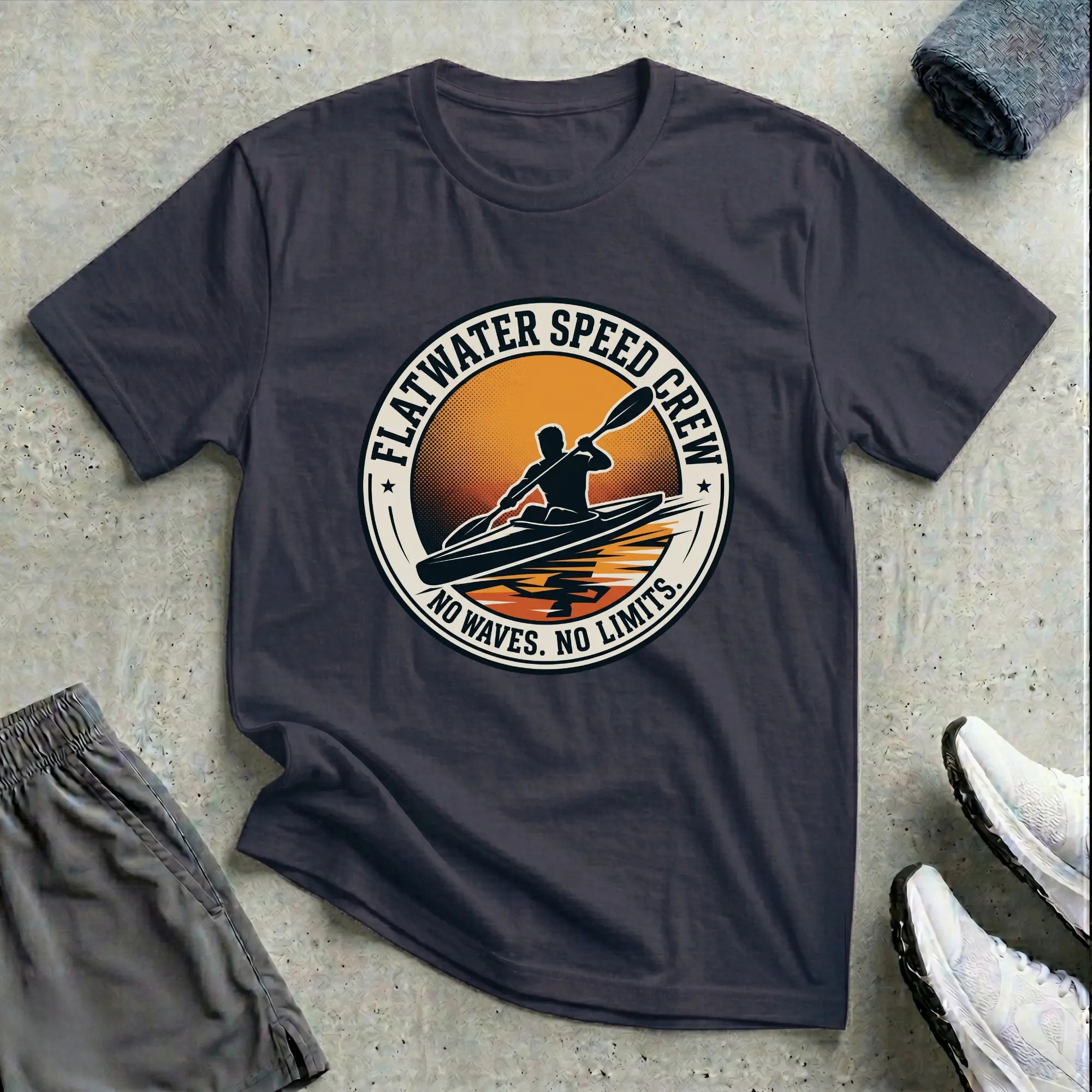 Flatwater Speed Crew - No Waves, No Limits. Racing T-Shirt Printify