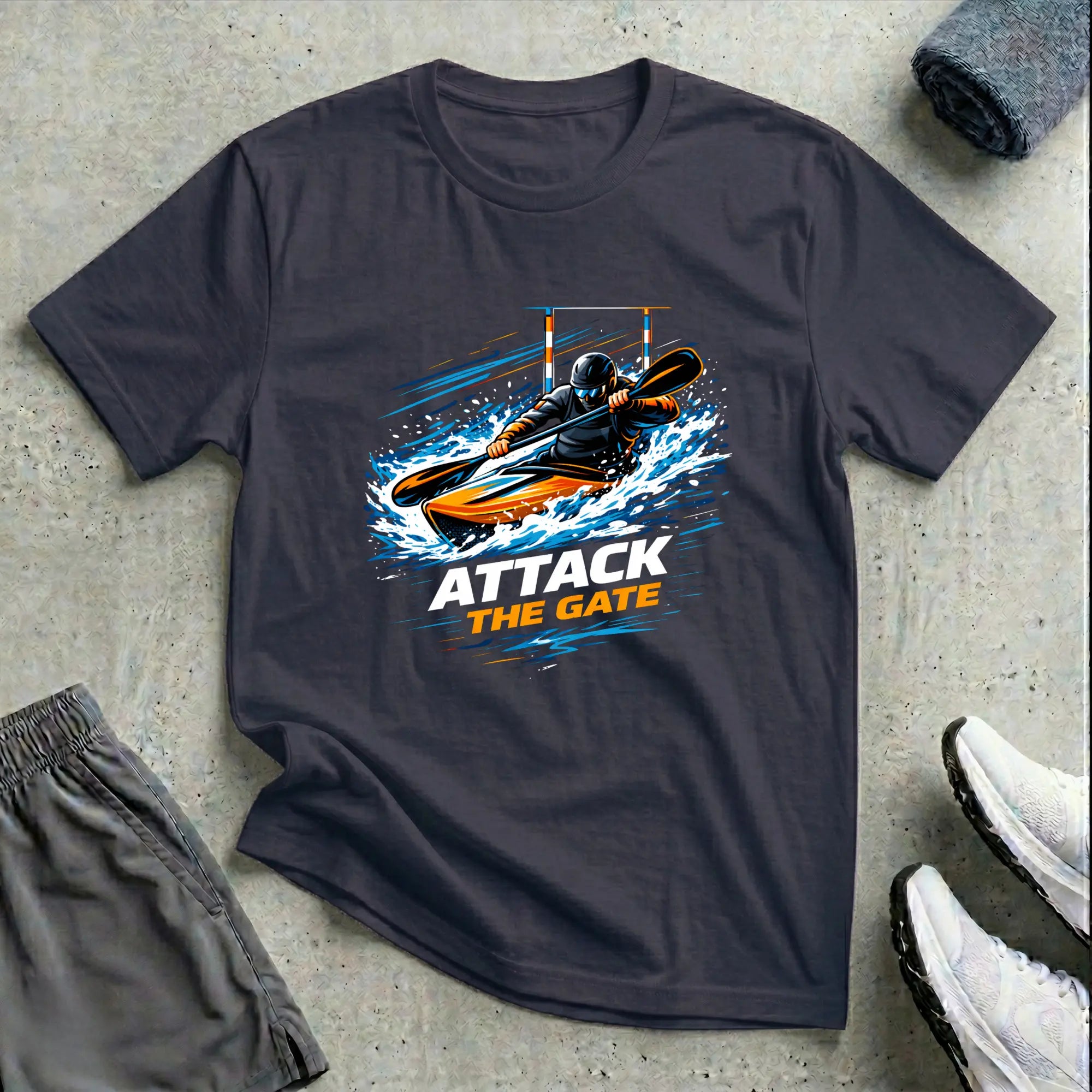 Attack The Gate. Kayak Cross Slalom T-Shirt Printify
