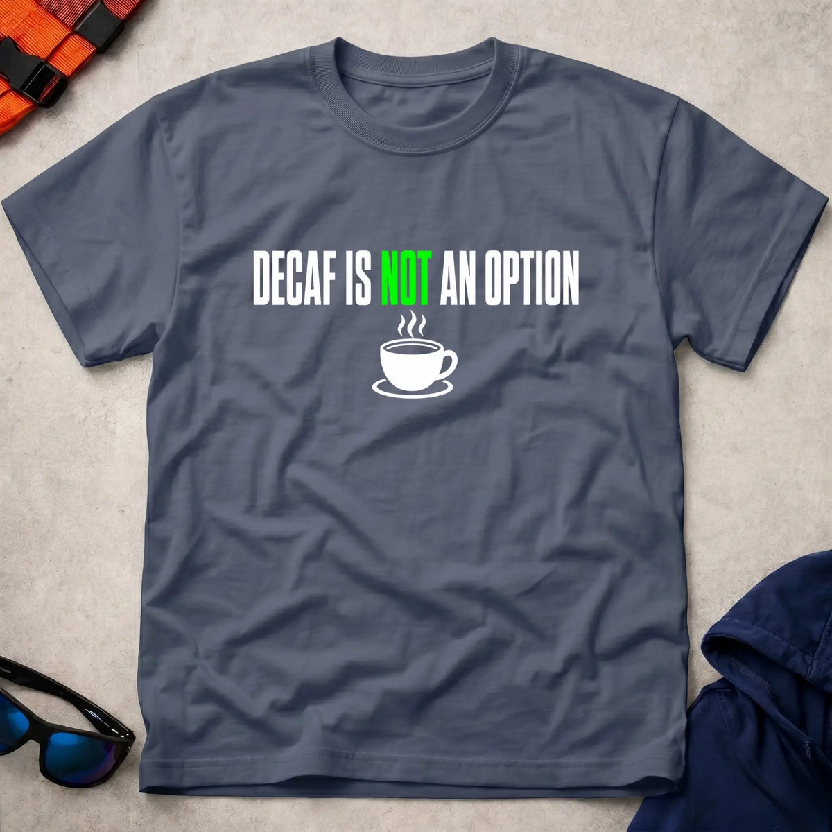 Navy Decaf Is Not An Option Tee - Vector Paddle