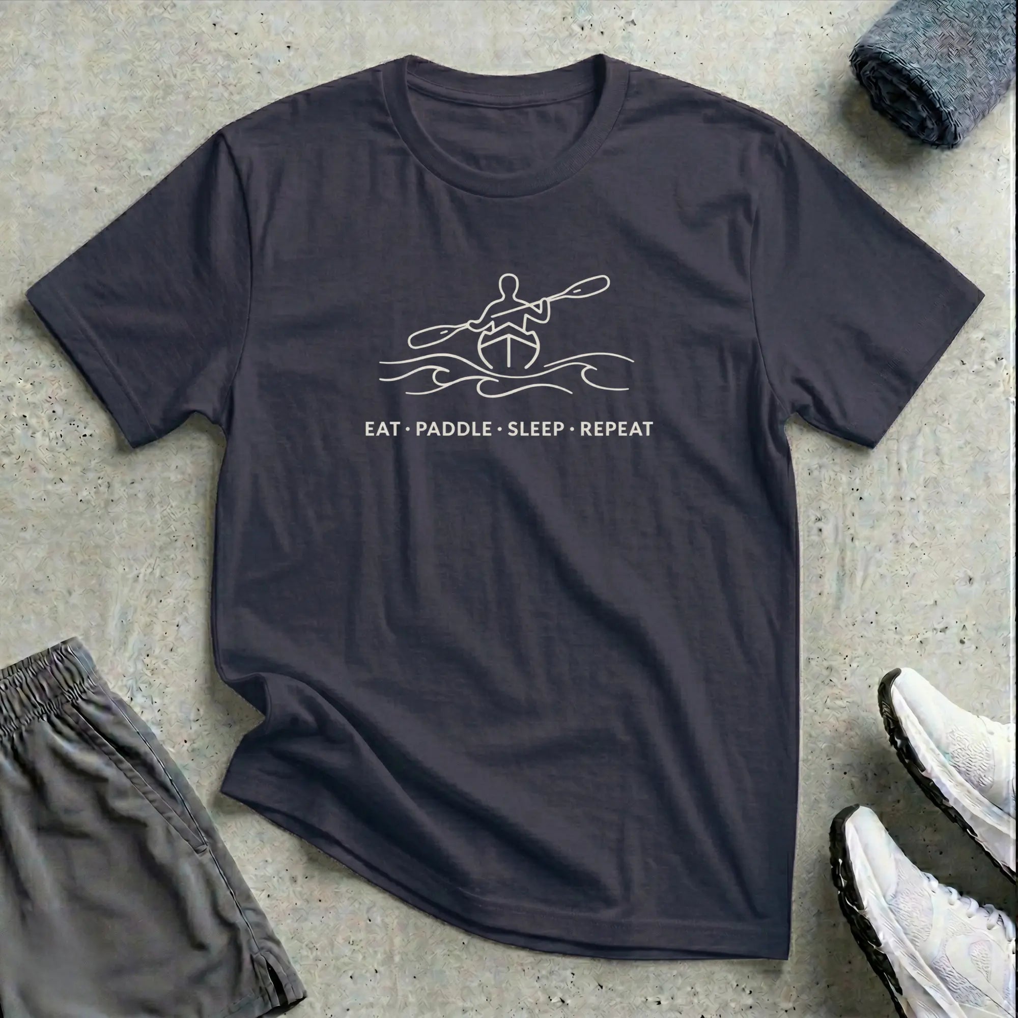 Eat Paddle Sleep Repeat. Kayak Shirt Printify