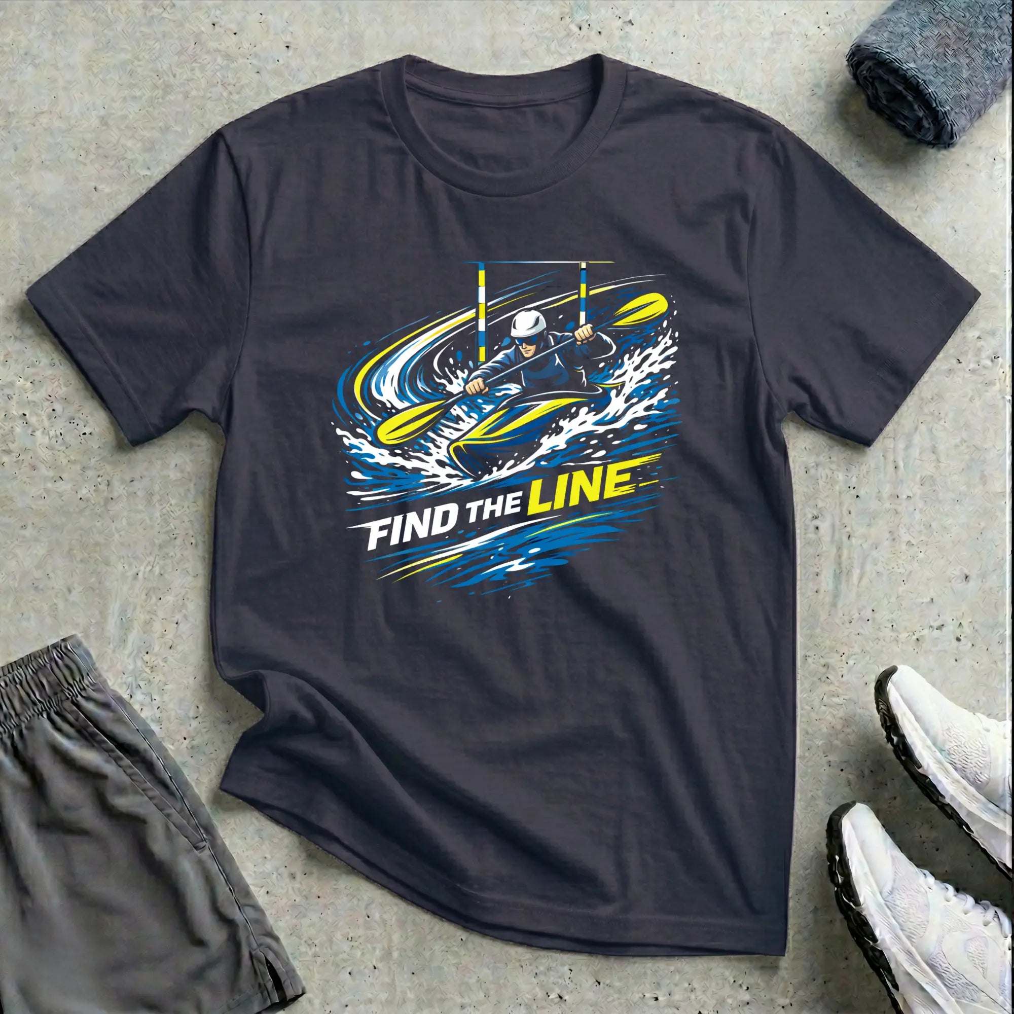 Slalom Kayak Cross. Find The Line T-Shirt Printify