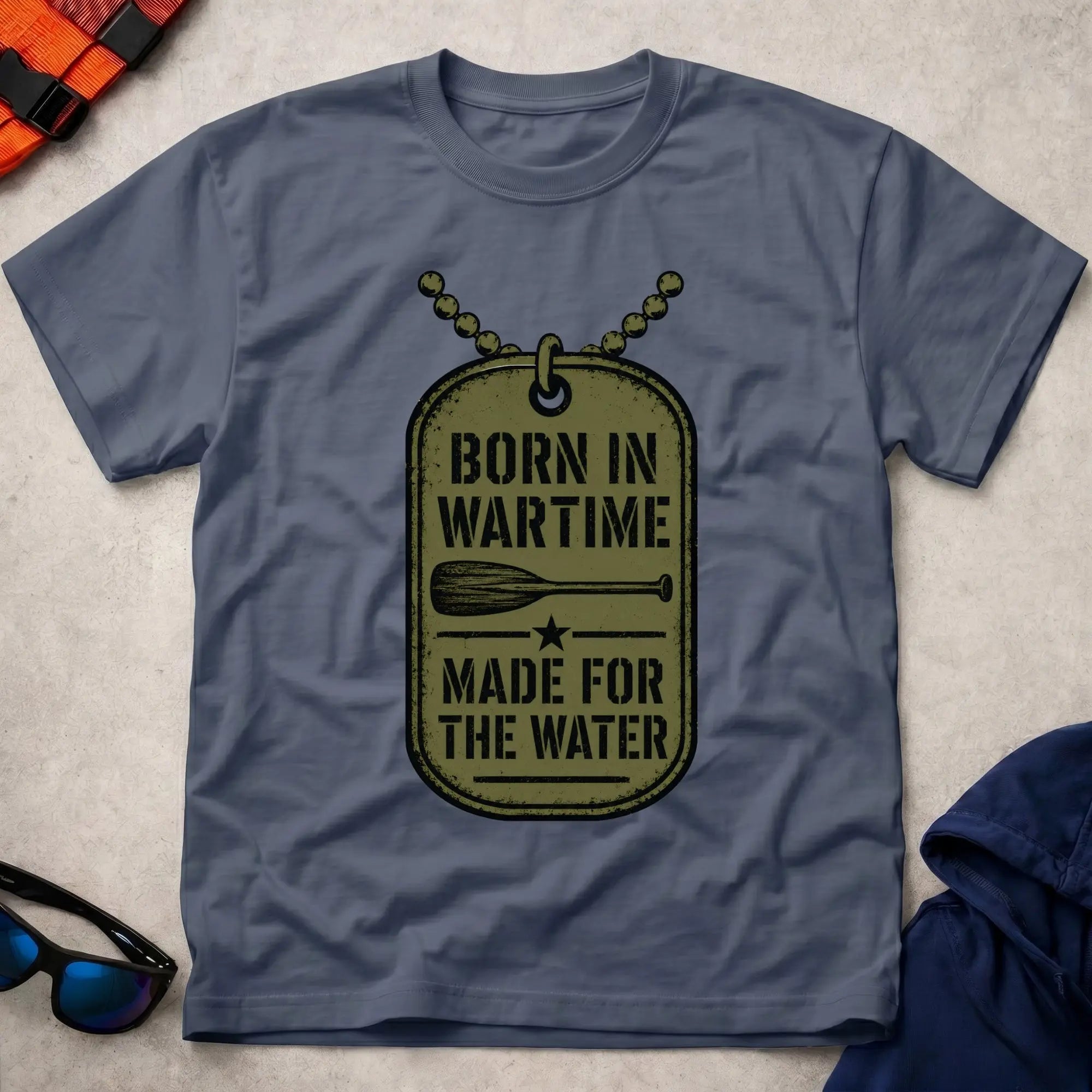 Born In Wartime military dog tag paddling tee | Vector Paddle