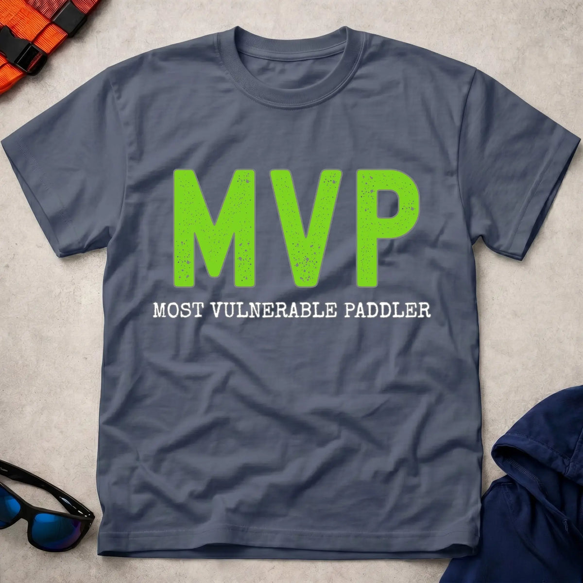 Navy Most Vulnerable Paddler paddling tee — Vector Paddle