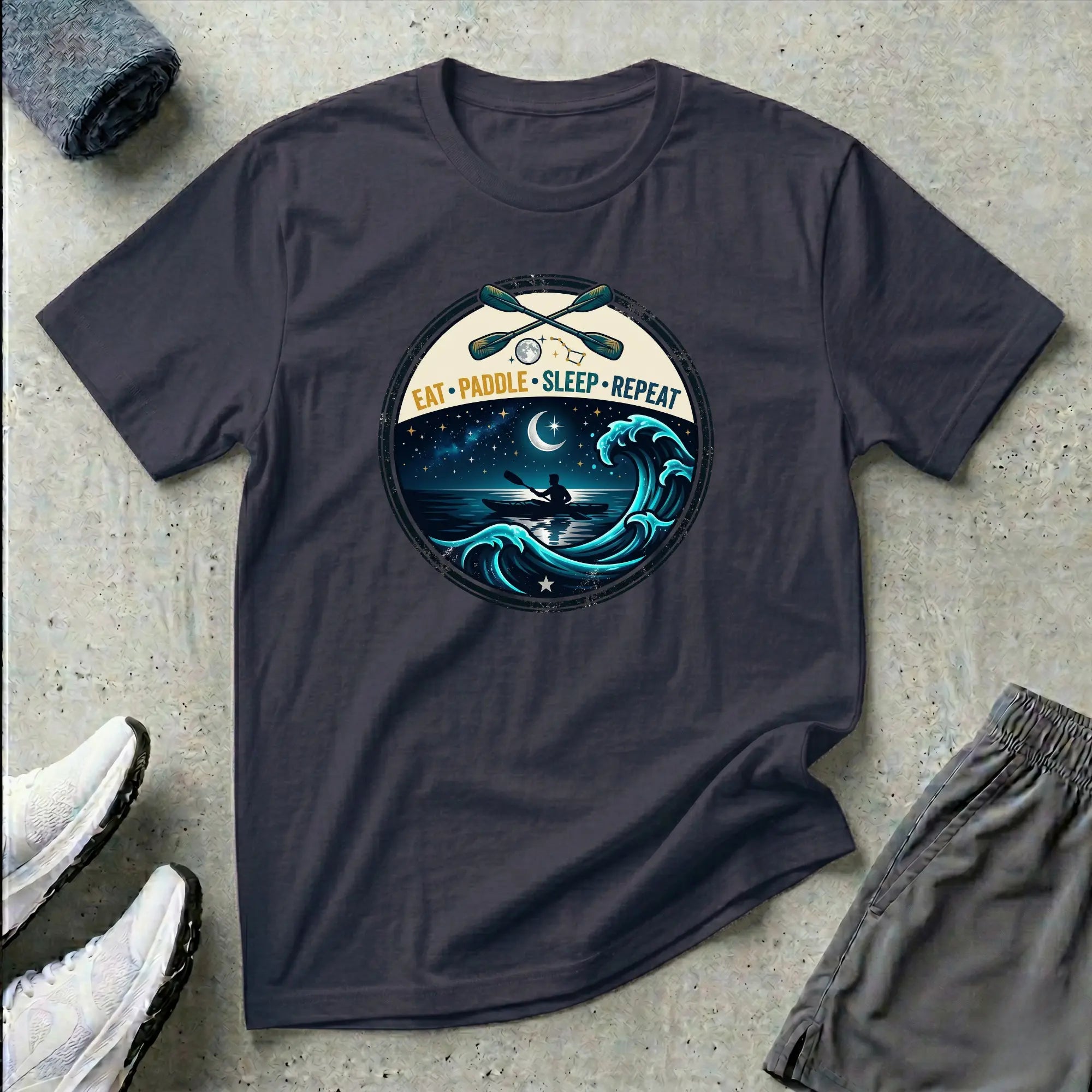 Ocean Paddling. Eat Paddle Sleep Repeat. Kayak T-Shirt Printify