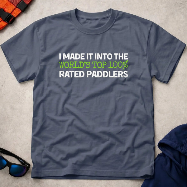 Navy World's Top 100% paddling tee — Vector Paddle
