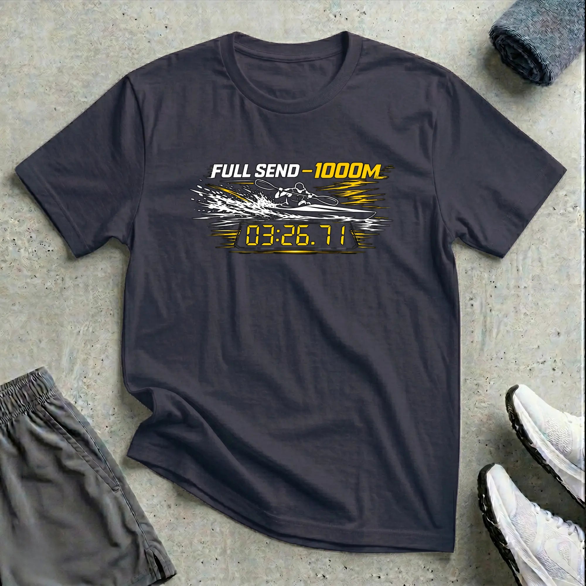 Full Send - 1000m. Kayak Sprint T-Shirt Printify
