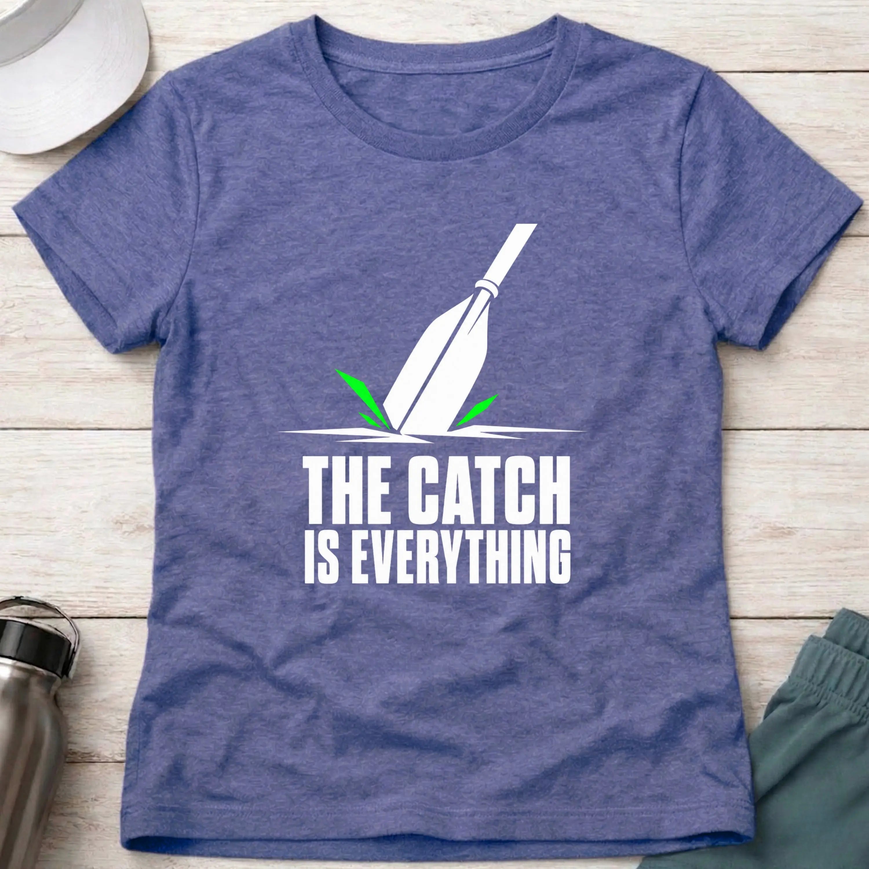 Purple The Catch Is Everything women's fitted paddling tee – Vector Paddle