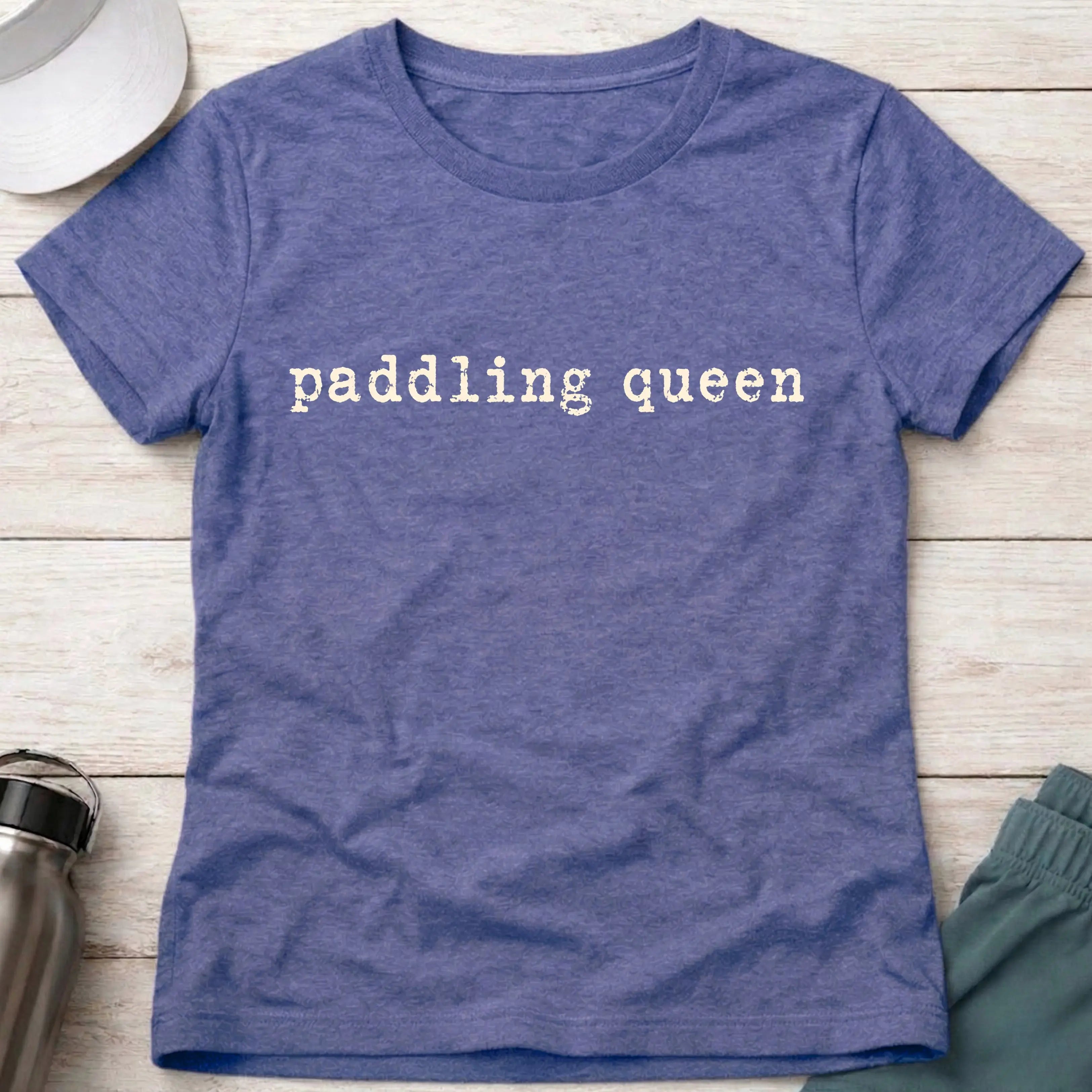 Paddling Queen fitted tee in Purple — women's kayaking gift tee — Vector Paddle