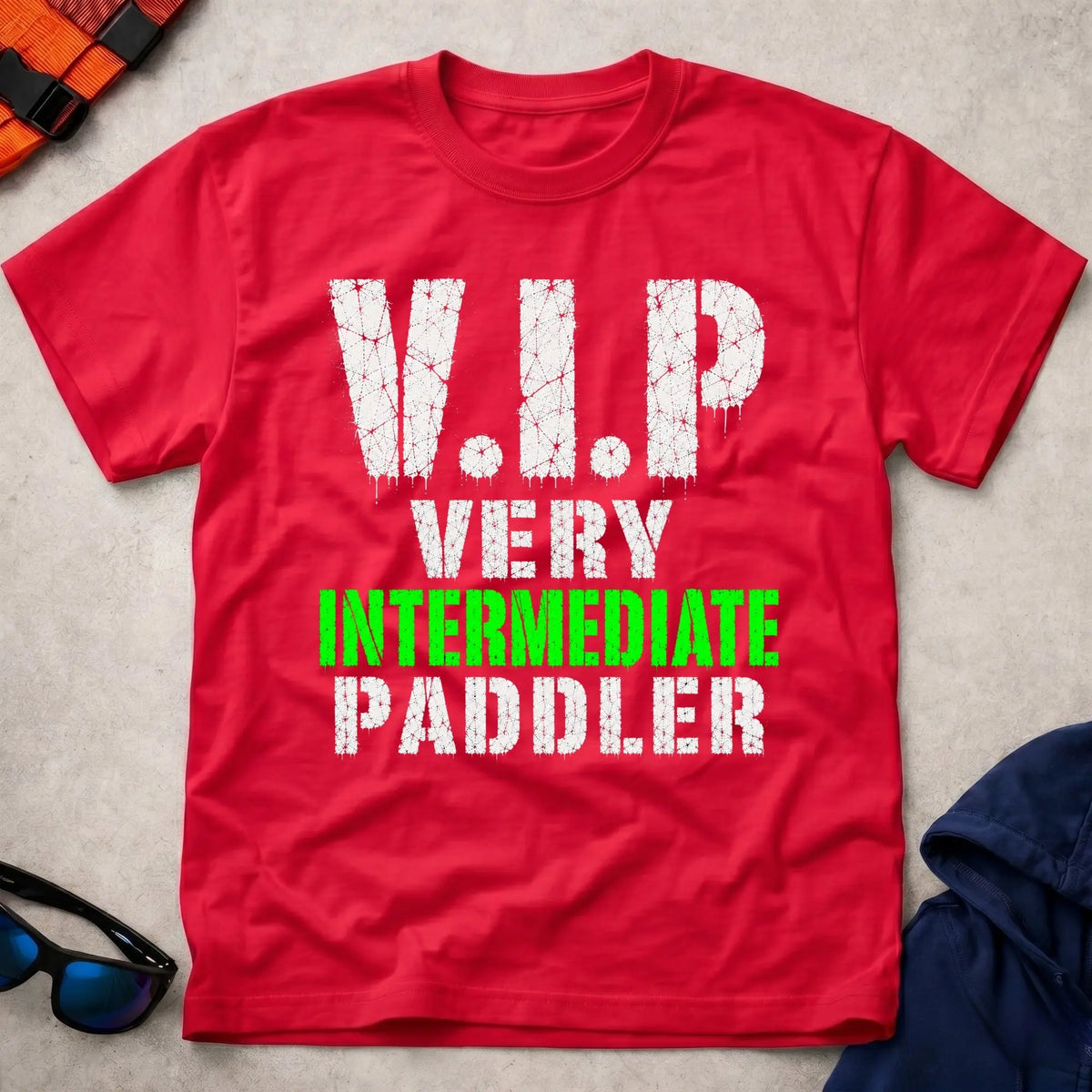 Red Very Intermediate Paddler tee — funny paddling gift — Vector Paddle