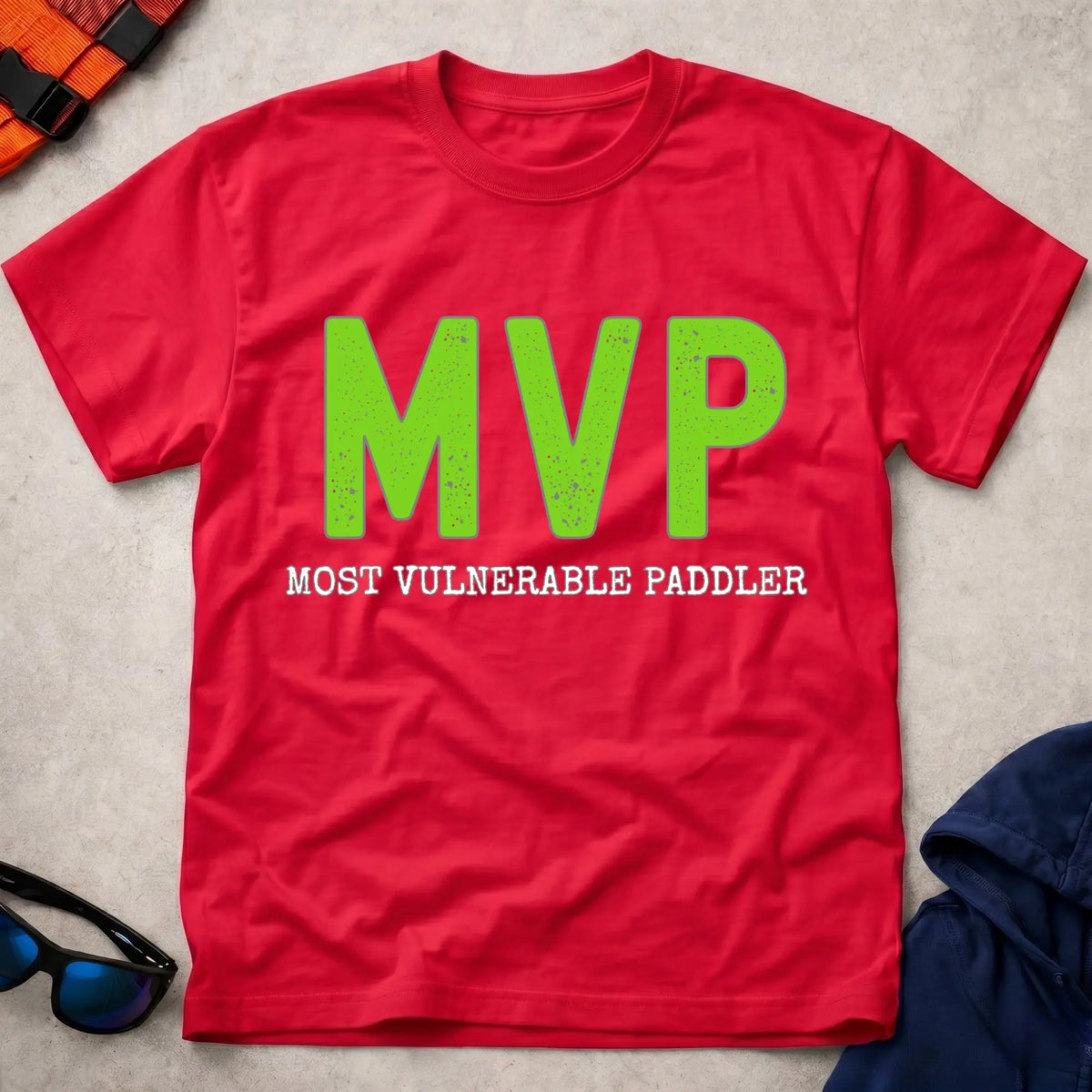 Red Most Vulnerable Paddler paddling tee — Vector Paddle